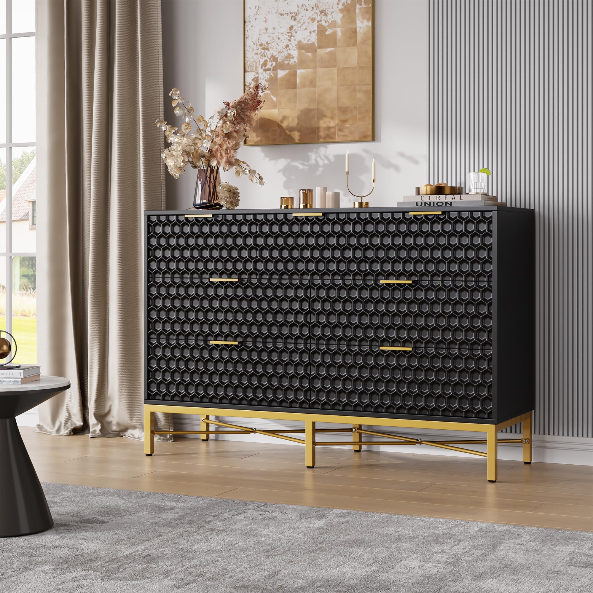 Modern 7 Drawer Dresser with Deep Drawers