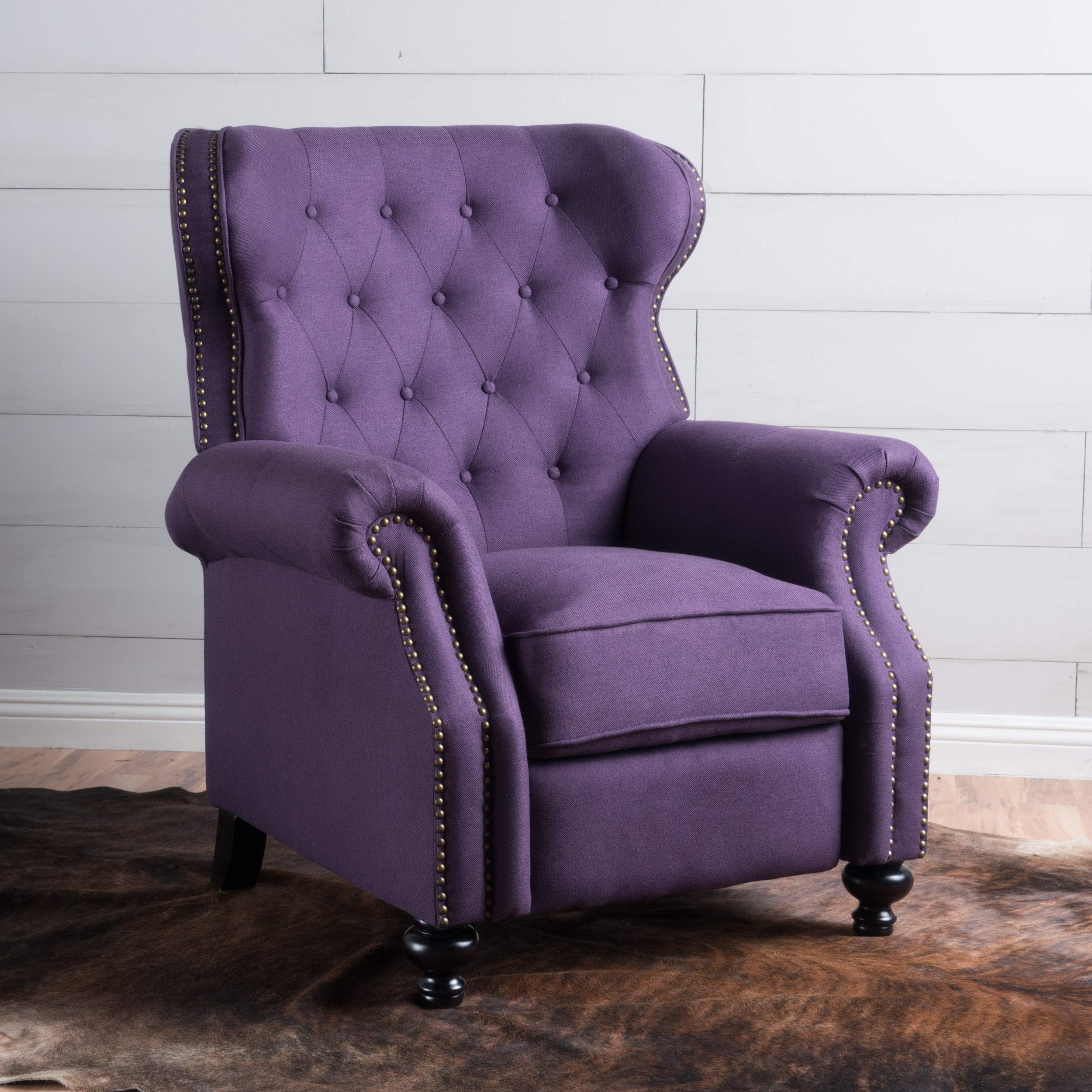 Button Tufted Wingback Recliner Chair