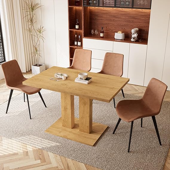 46" Modern Oak Dining Table for 4