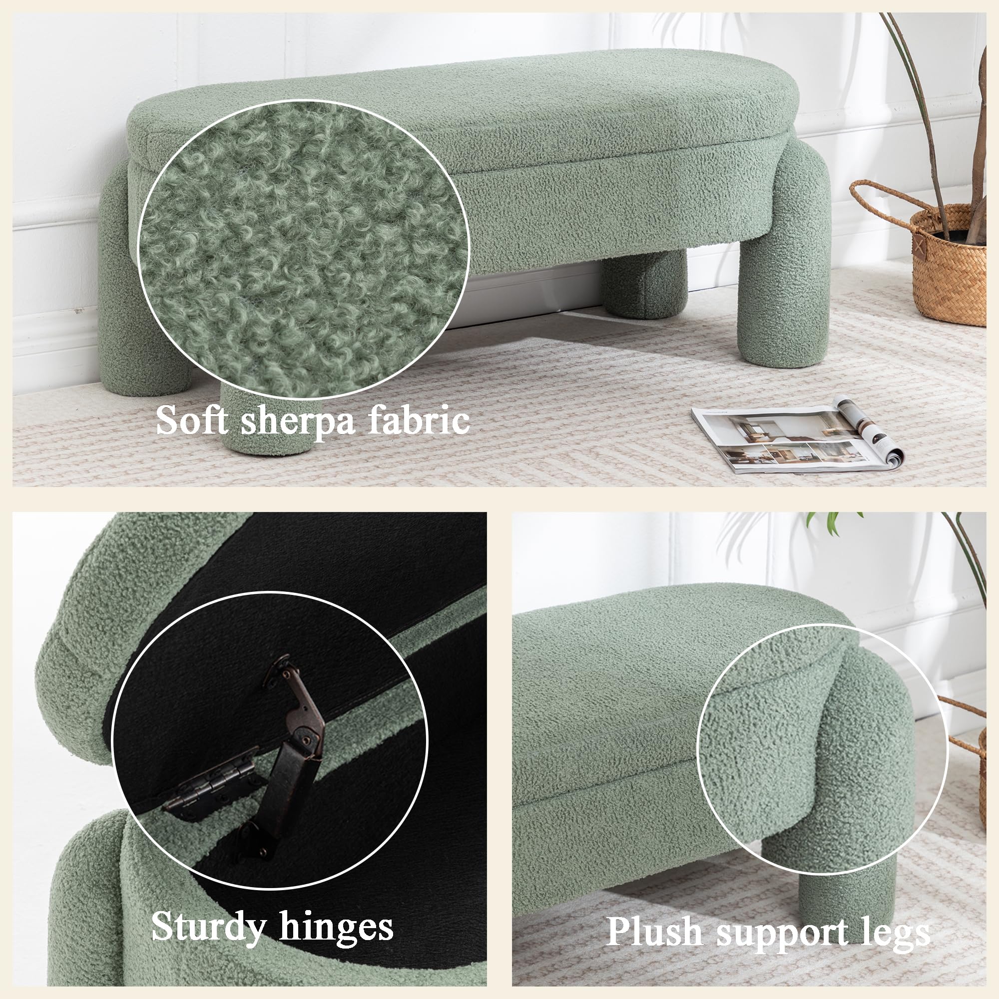 Storage Ottoman Bench with Seating