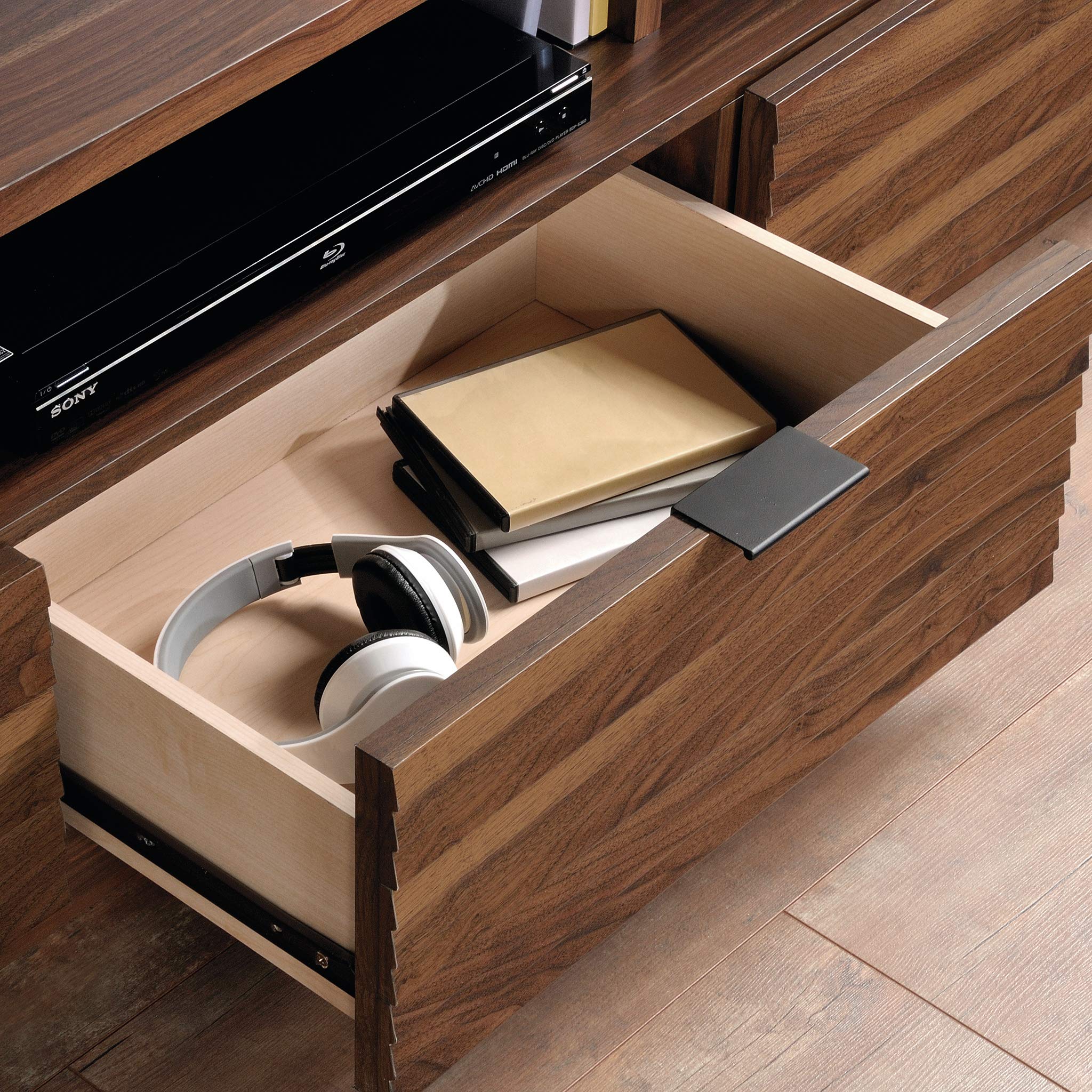 Sauder Harvey Park TV Credenza, Accommodates up to 70-Inch TV, Large Credenza - Grand Walnut Finish