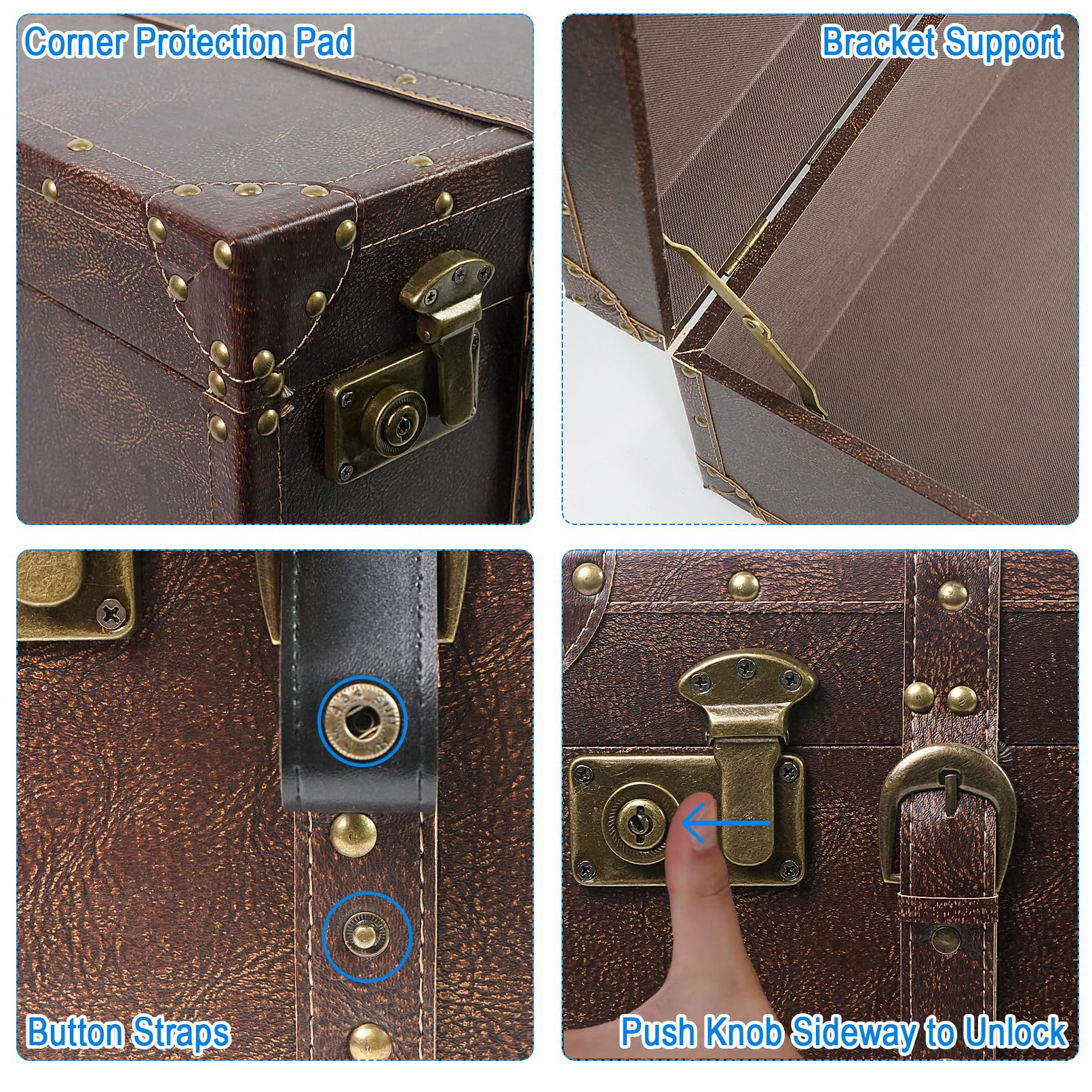 Vintage Wooden Storage Suitcase Set of 2