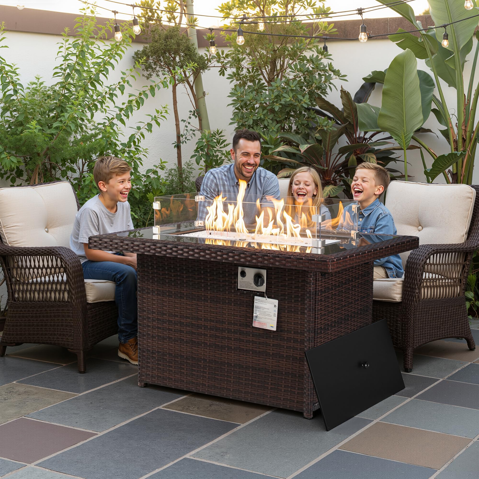 Rectangular Outdoor Fire Pit Table