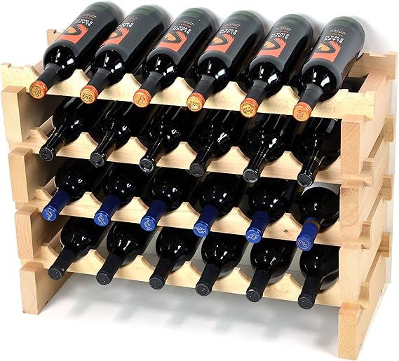 Modular Wine Rack Beechwood 72 Bottle Capacity