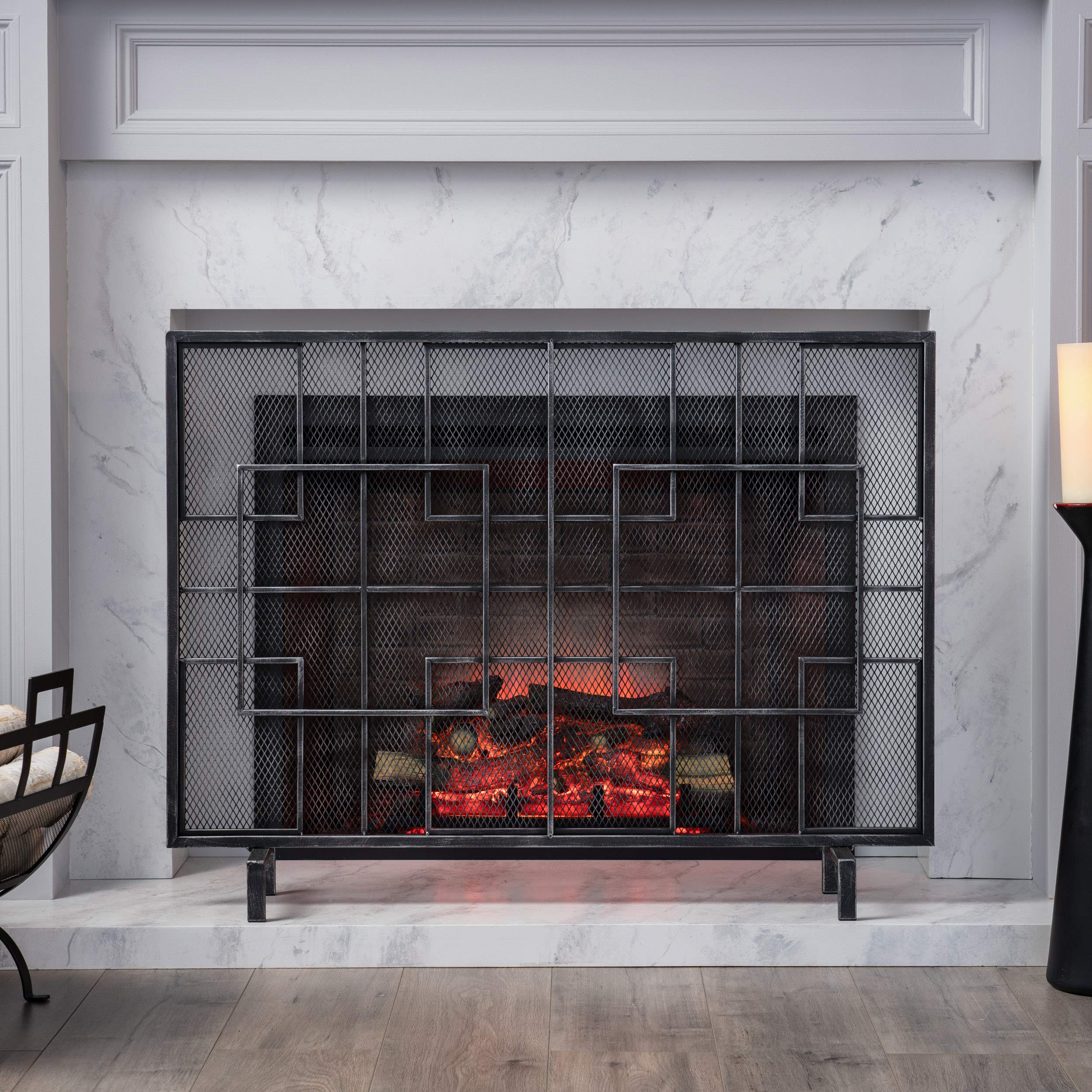 Single Panel Iron Fireplace Screen