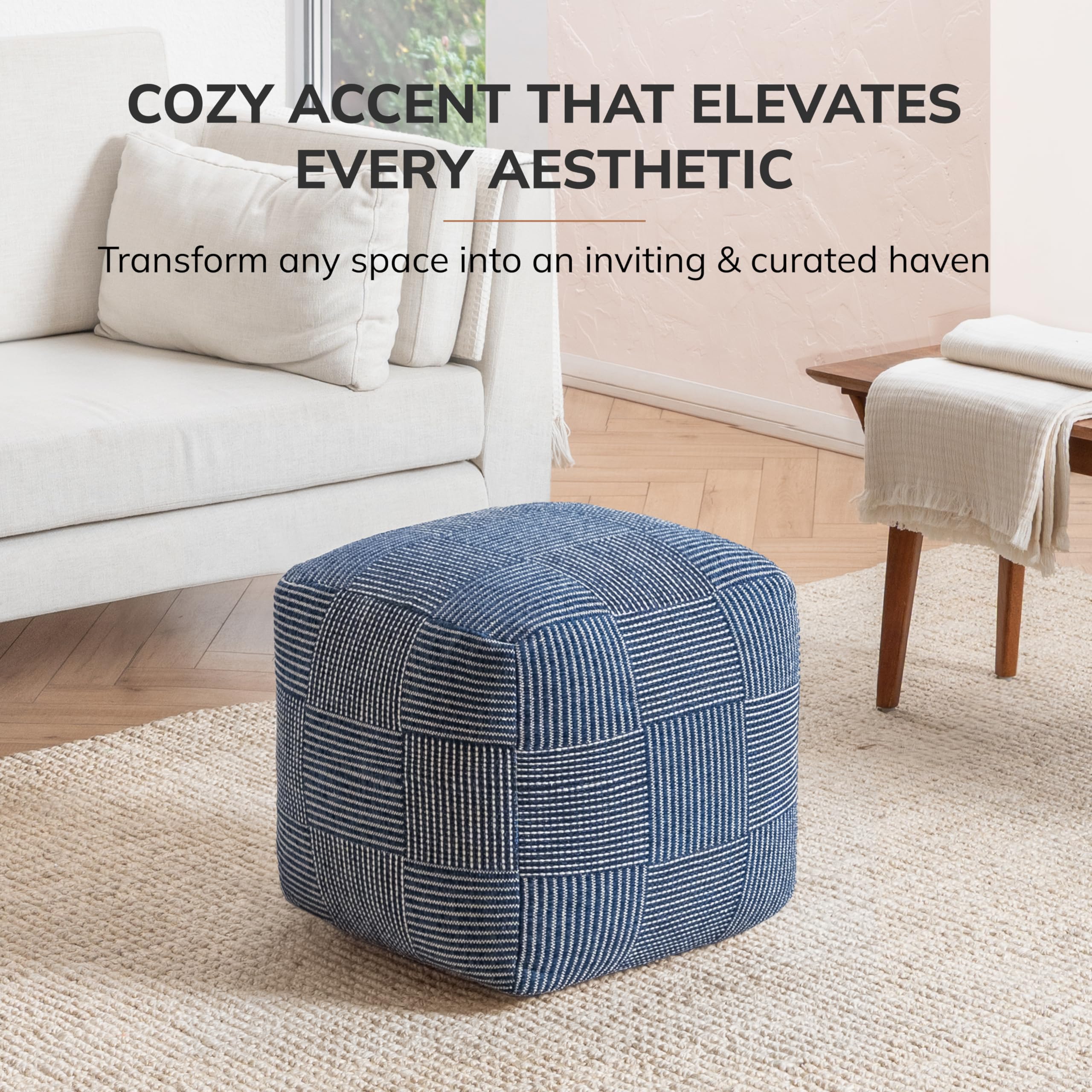 Handmade Pouf Ottoman Footrest 20x20x20