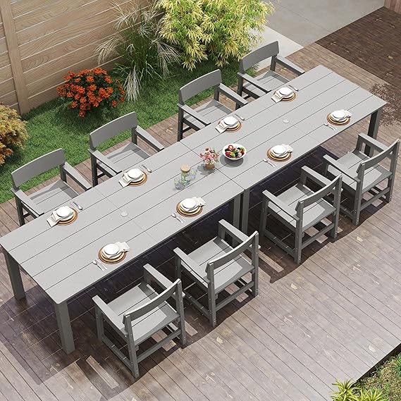 7 Piece Outdoor Patio Dining Set with Umbrella Hole