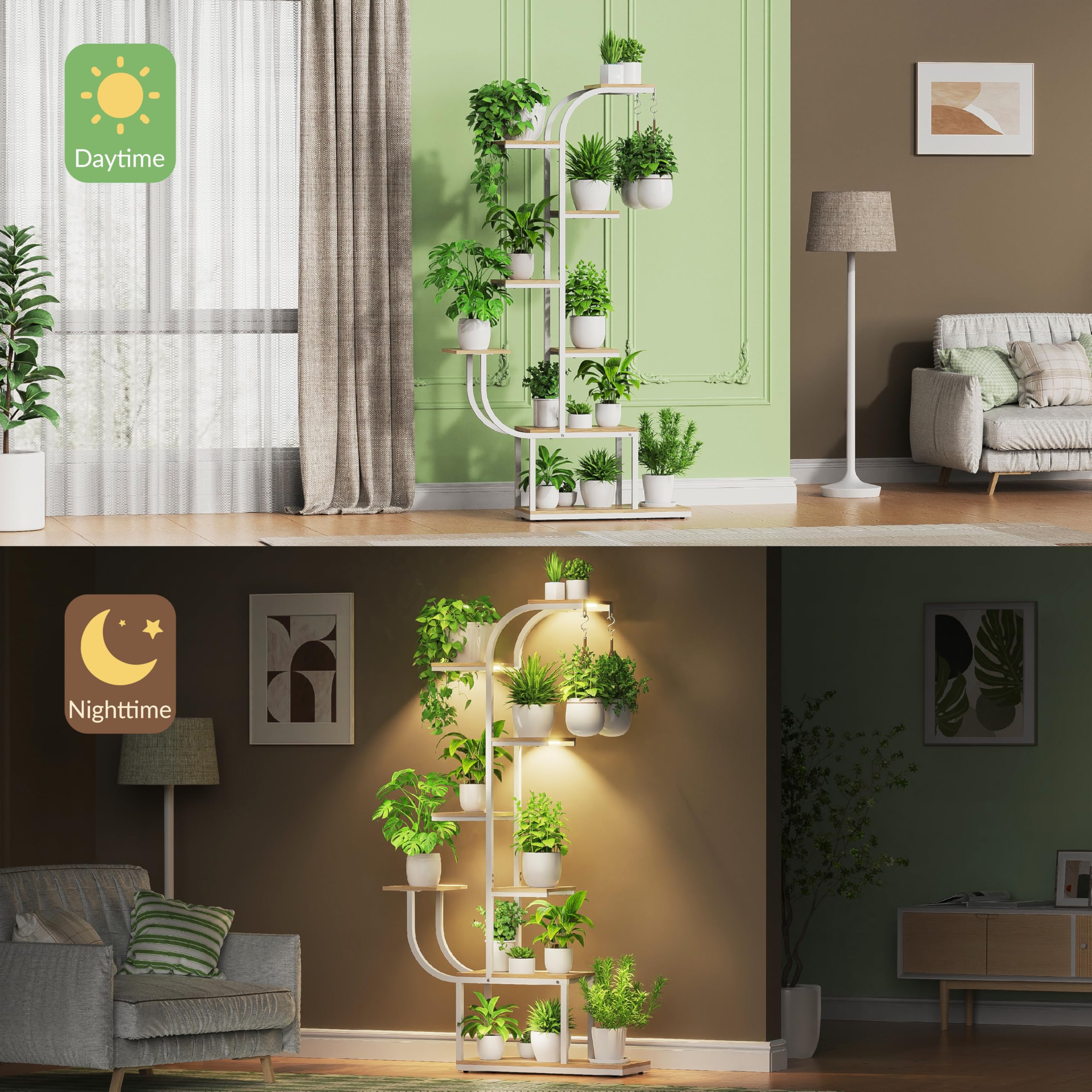 7 Tier Plant Stand with Grow Light