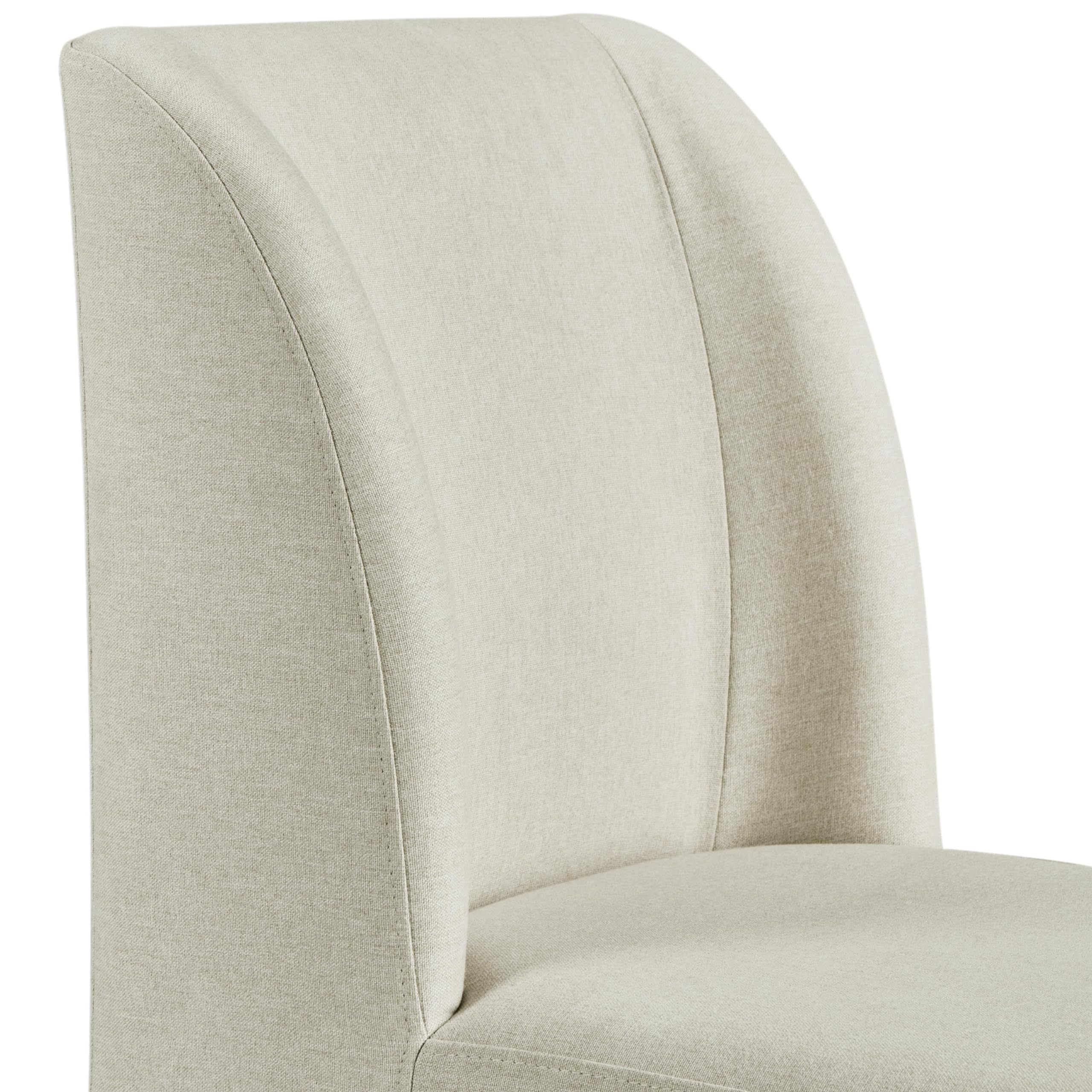 Upholstered Dining Chairs Set of 2 - Mid Back Padded Seat with Metal Legs