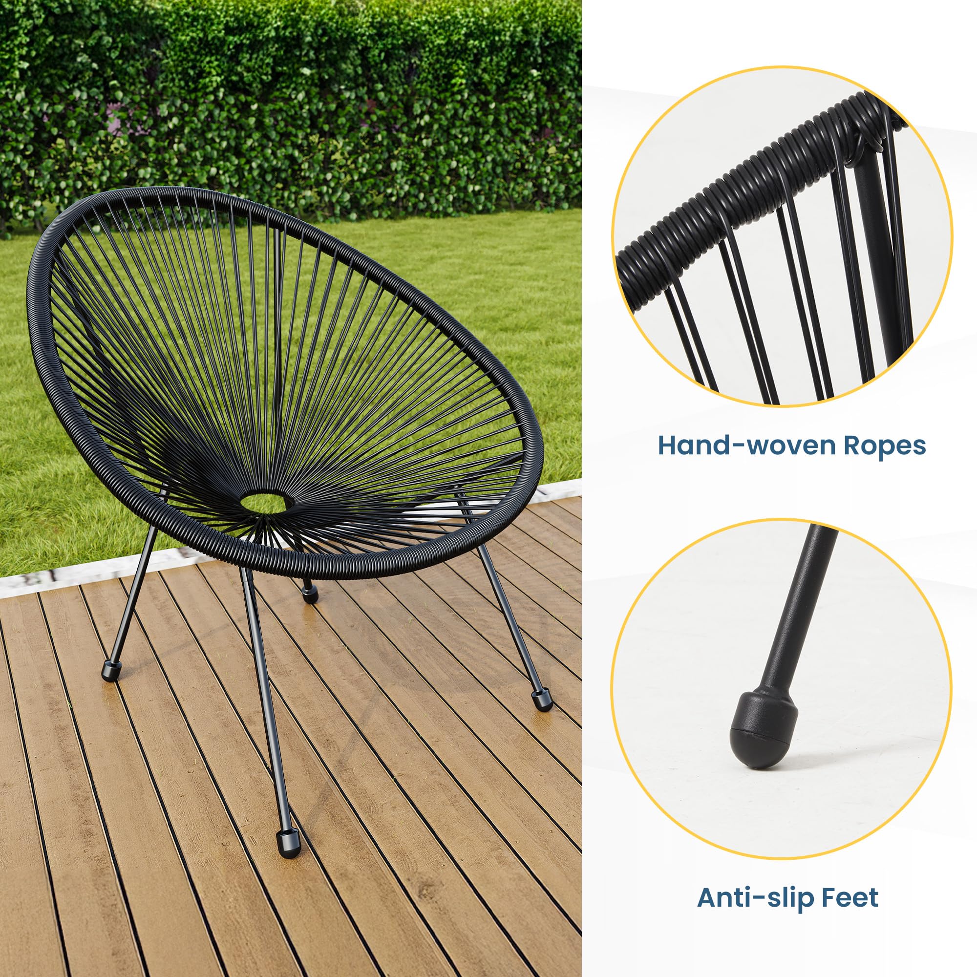 3-Piece Patio Bistro Set with Acapulco Chairs