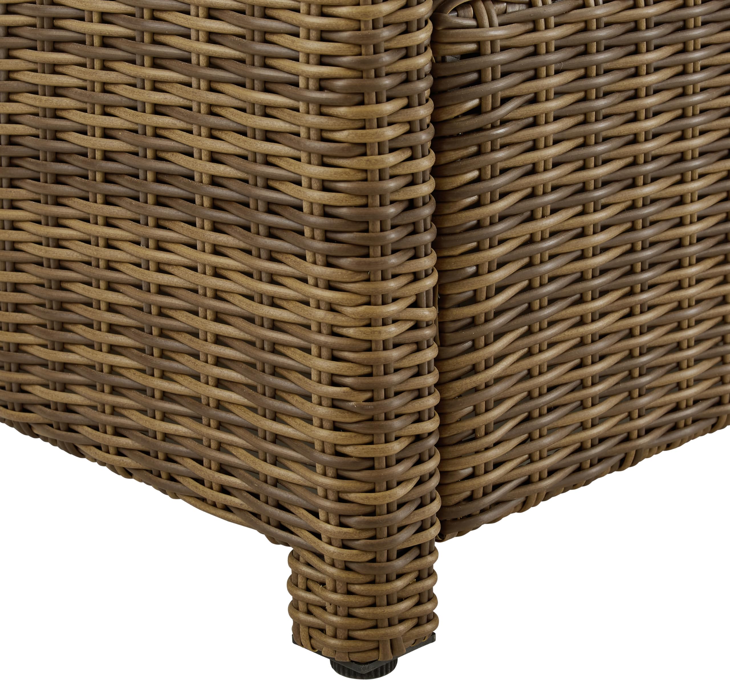 Bradenton Wicker Outdoor Ottoman with Sangria Cushions
