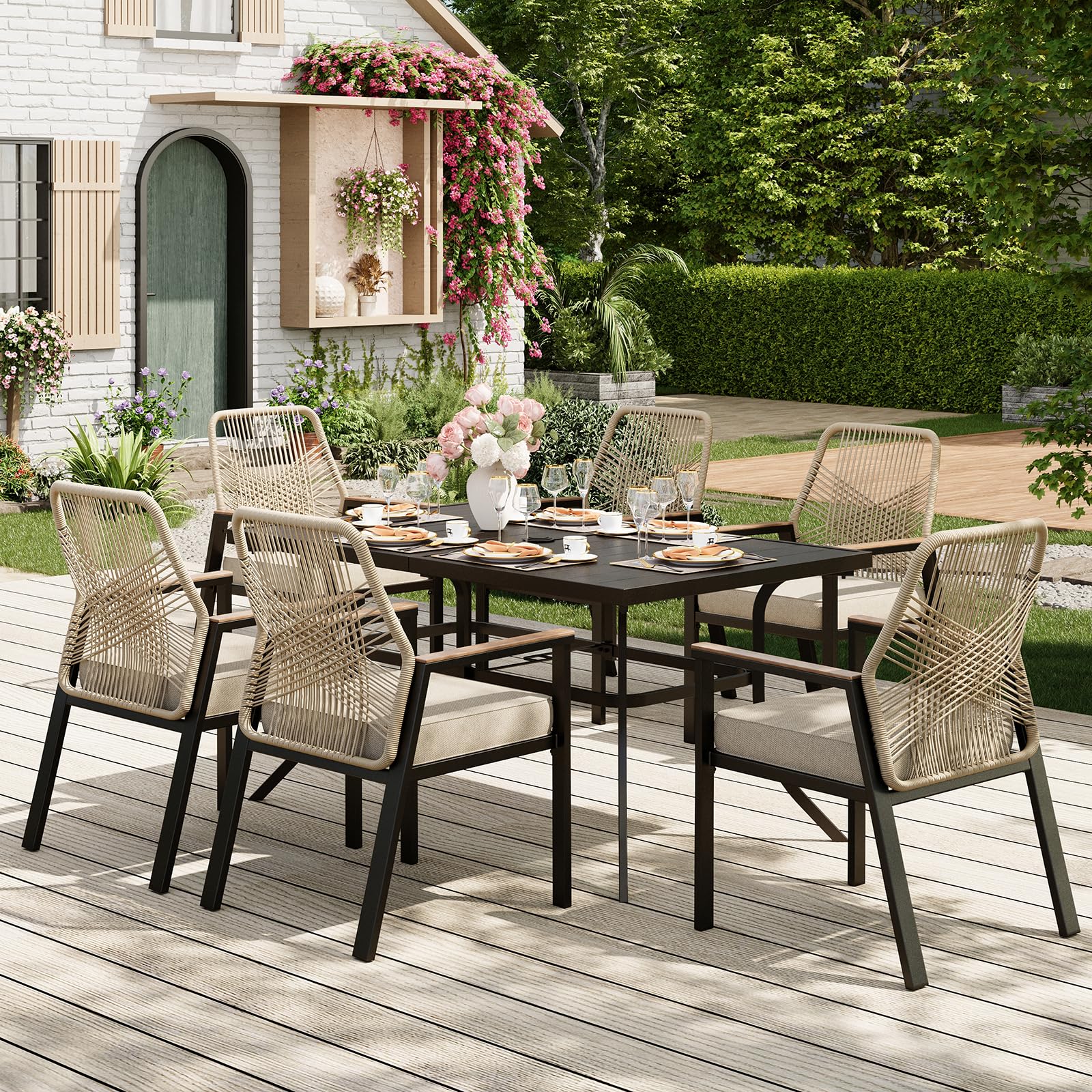 7-Piece Outdoor Dining Set for 6