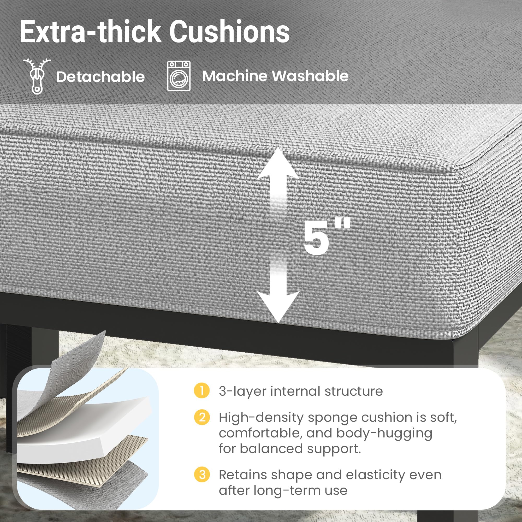 Metal Outdoor Ottoman Set of 2 with Cushions