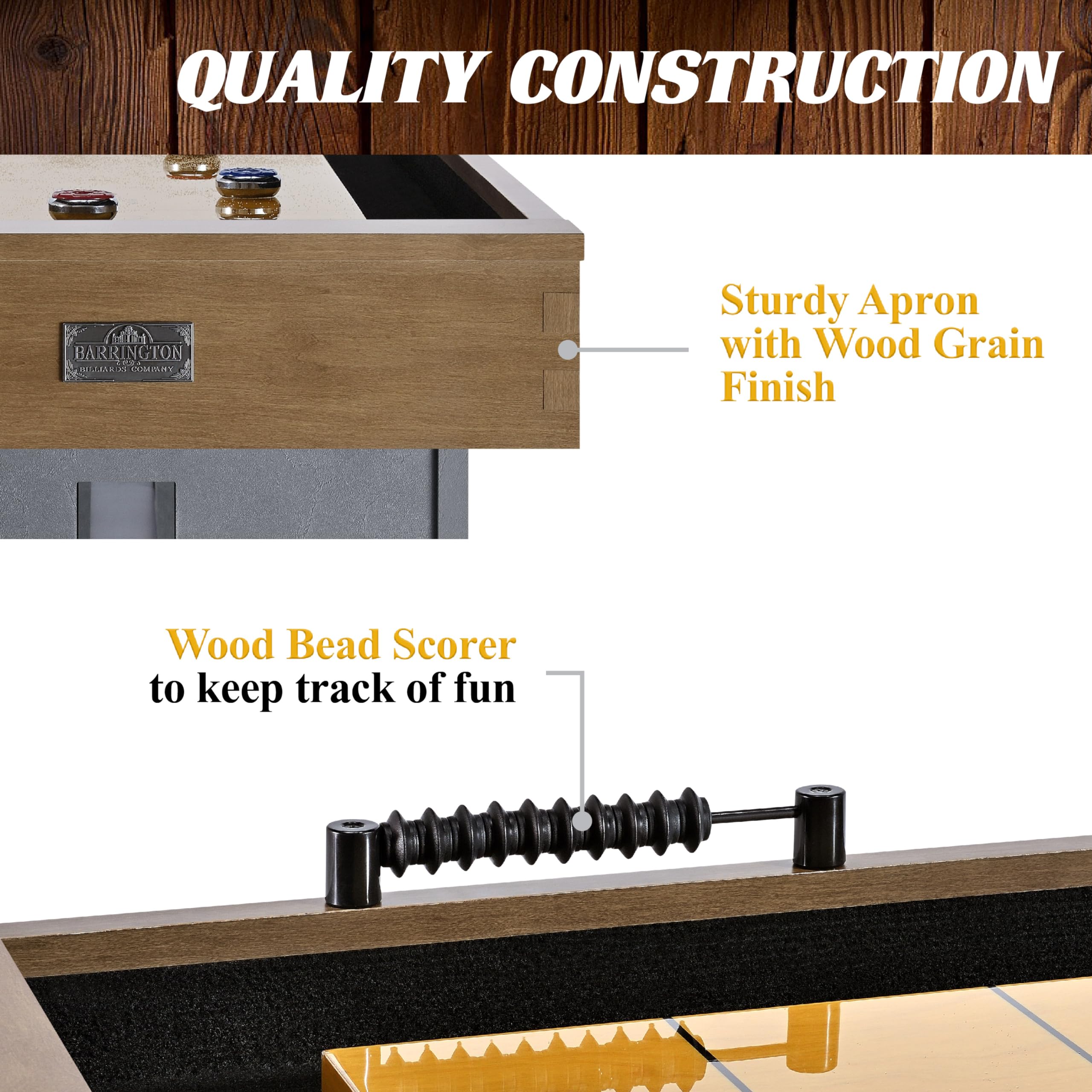 9' Urban Shuffleboard Table with Scratch-Resistant Playfield