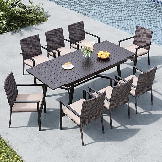 9-Piece Expandable Patio Dining Set