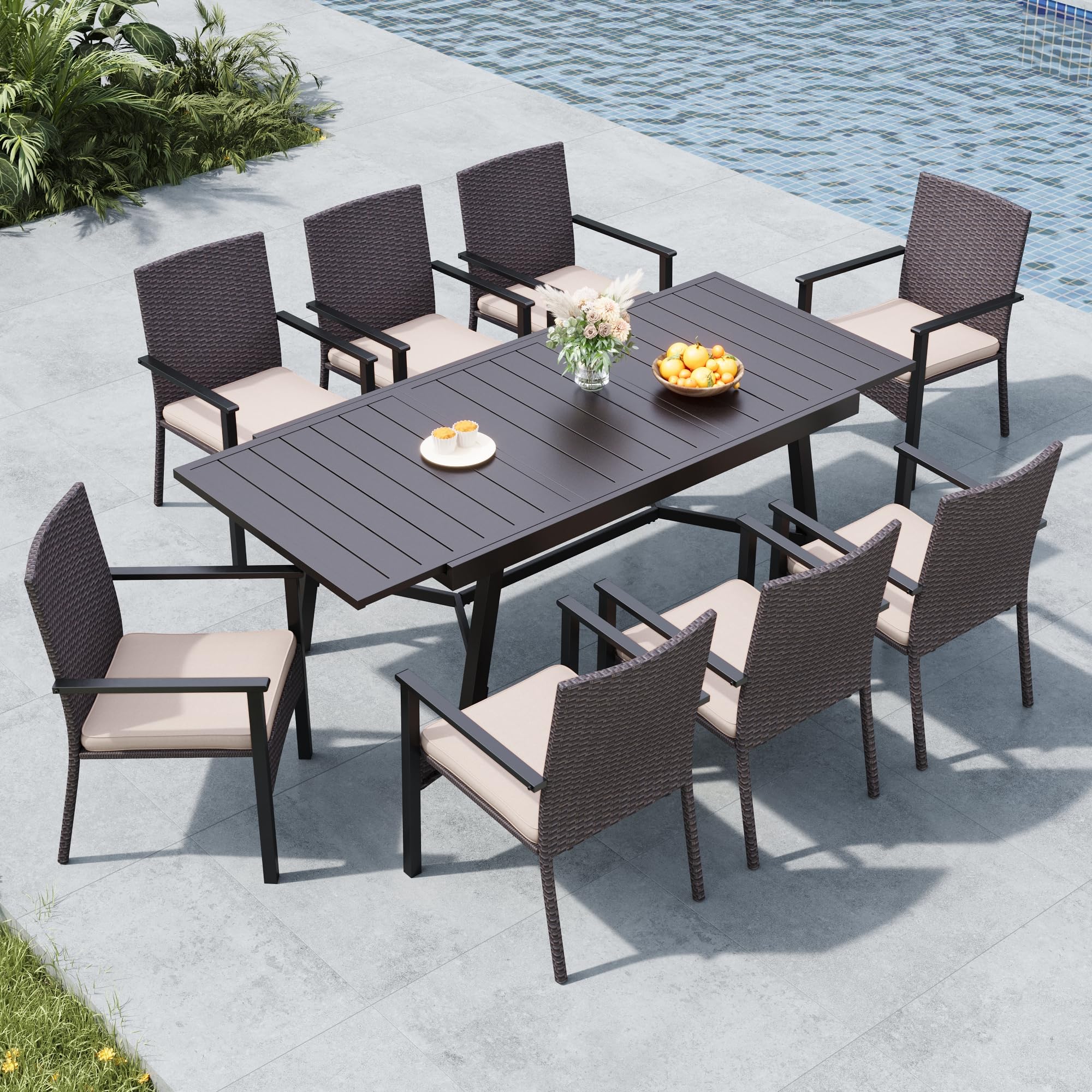 9-Piece Expandable Patio Dining Set