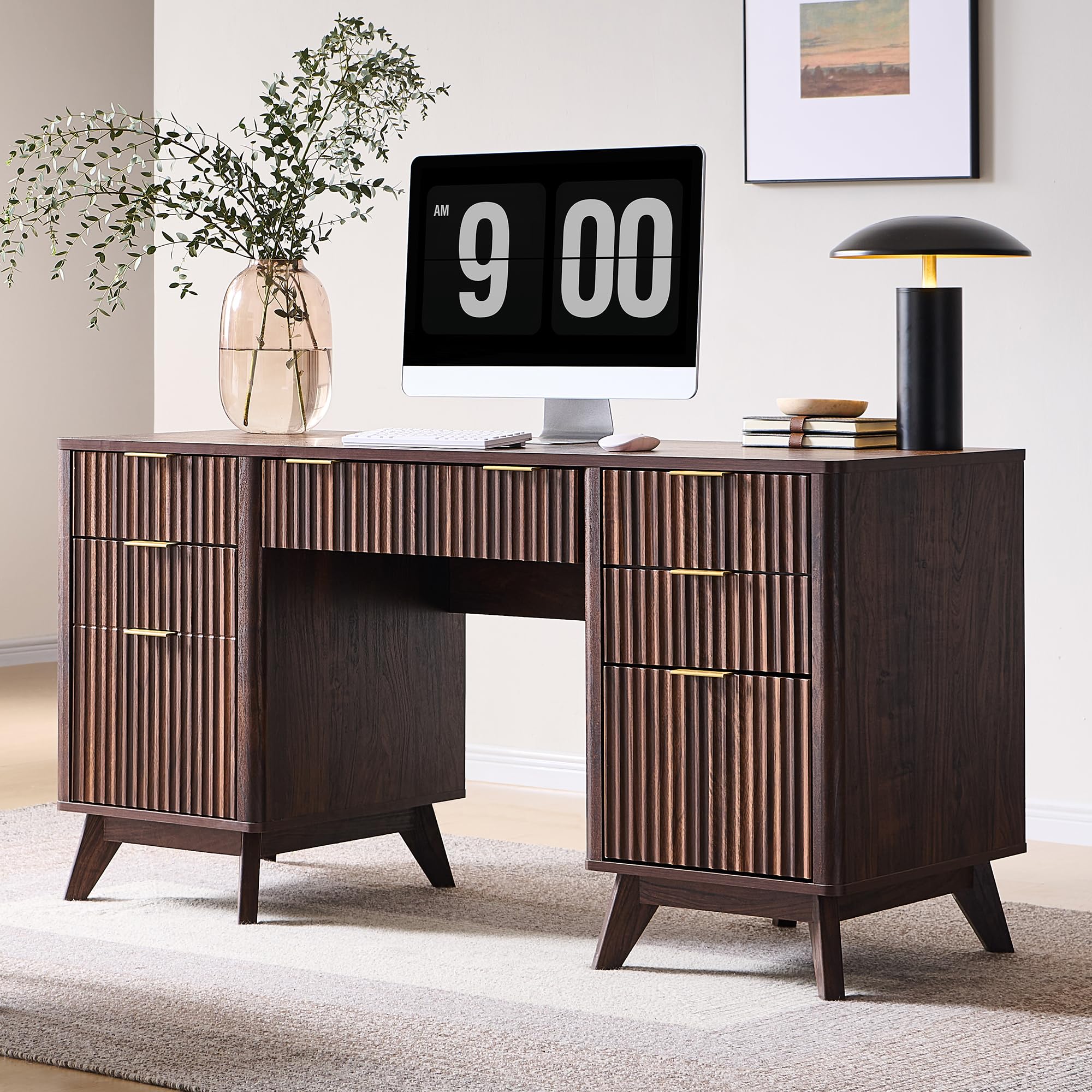 60" Executive Desk with Charging Station