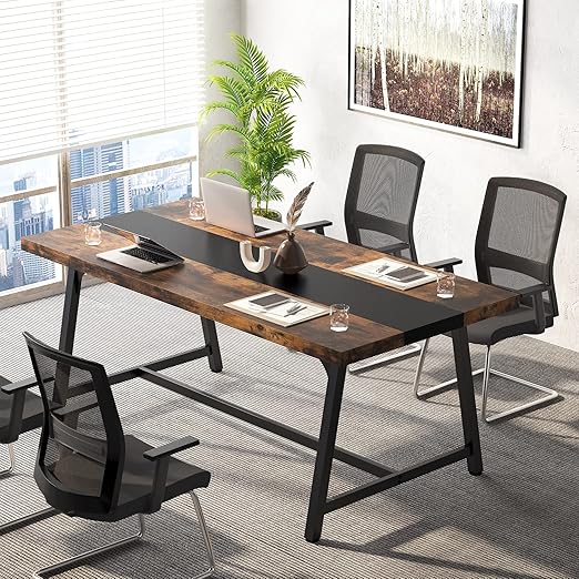 6FT Rectangle Conference Table with Metal Frame