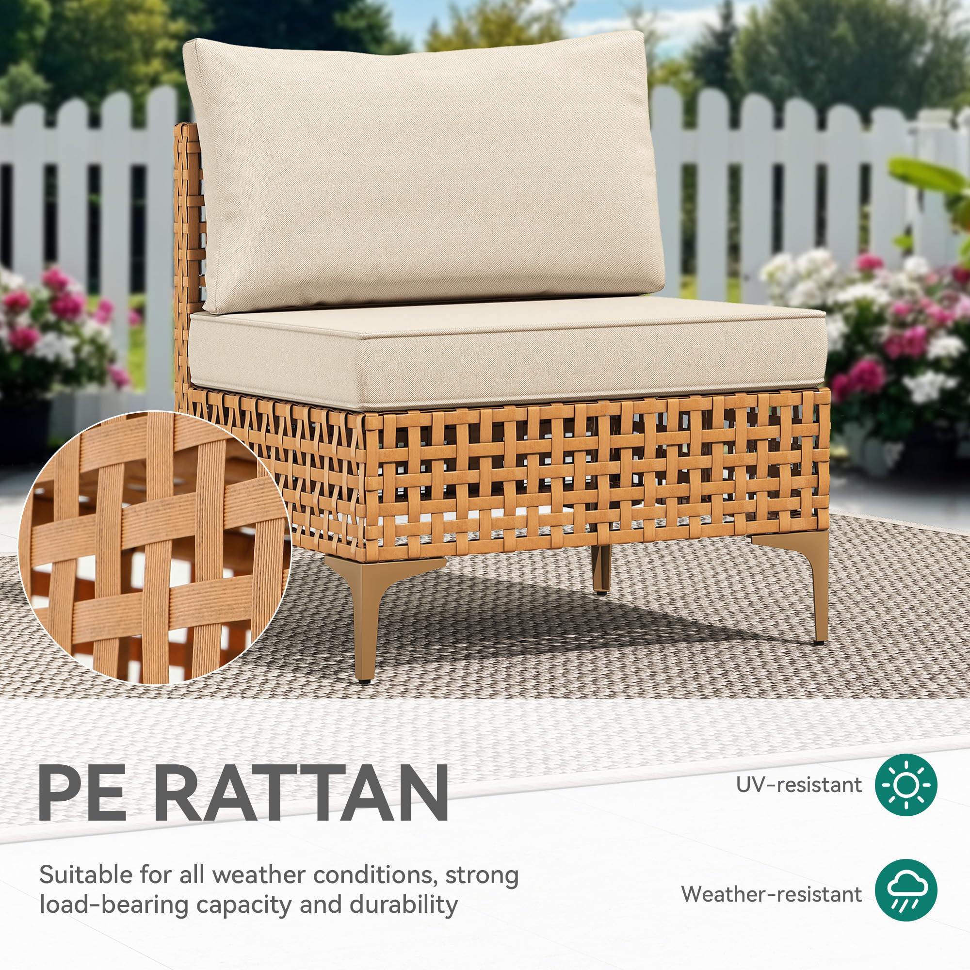 3-Piece Wicker Patio Furniture Set with Solar Light Table