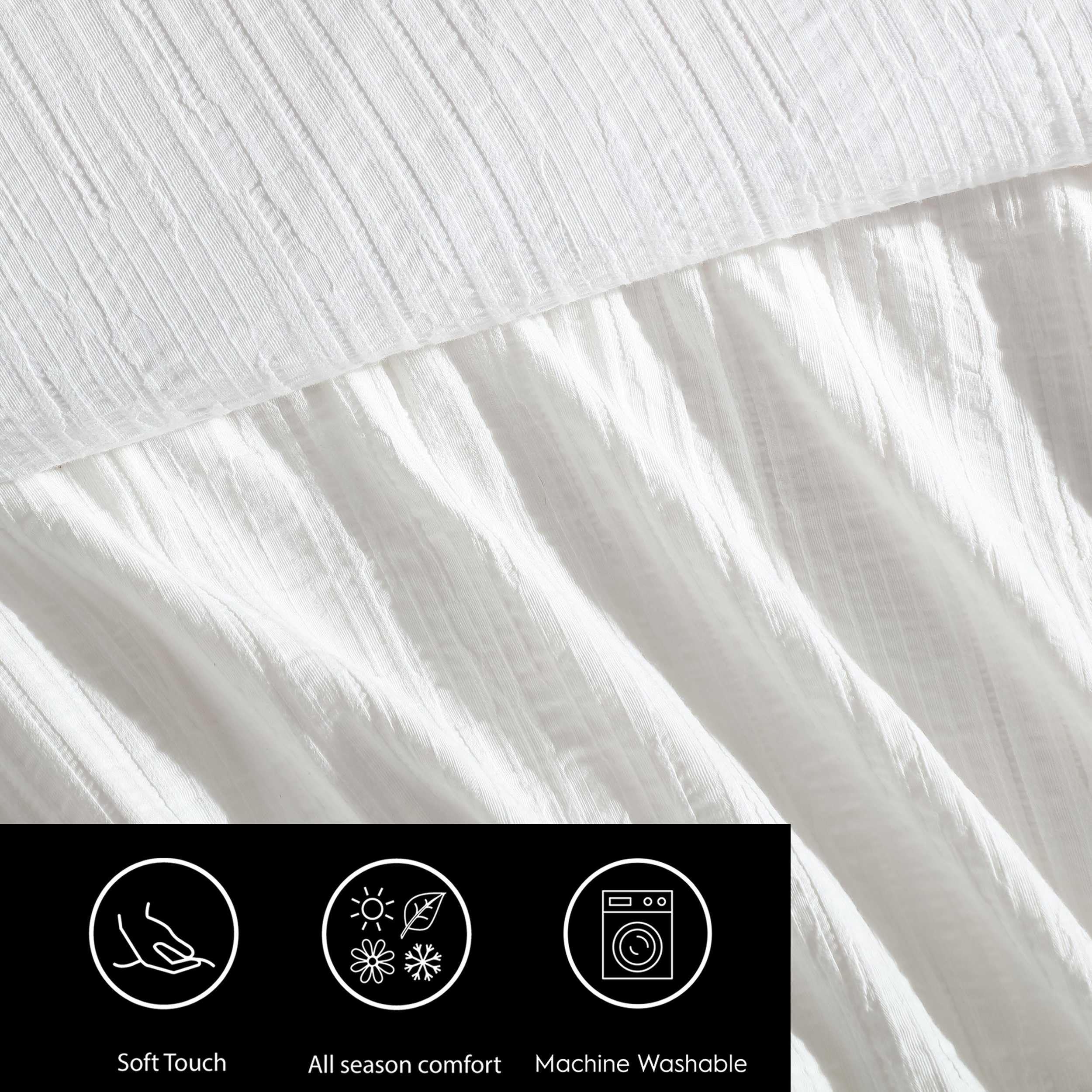Bark Texture White King Comforter Set