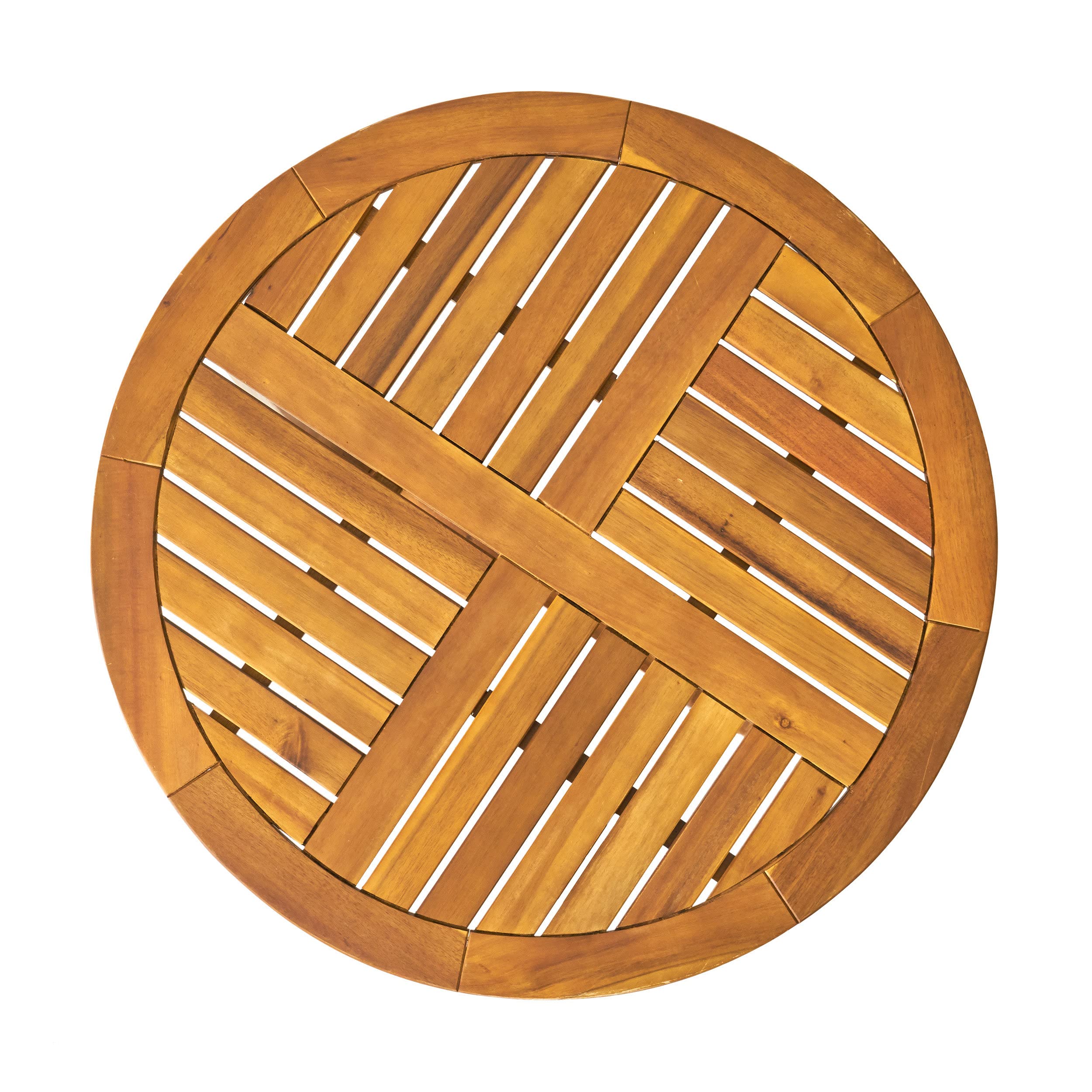 Carina Accent Round Table - Teak Finish