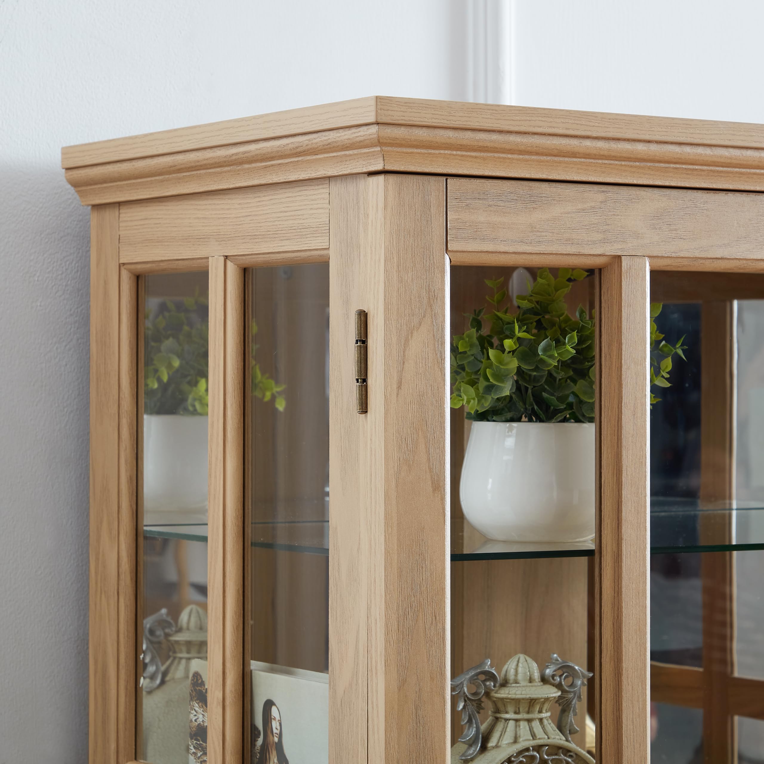 Antique Glass Display Cabinet with Adjustable Shelves