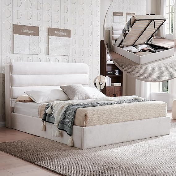 Lift Up Storage Bed Queen Size with Hydraulic System
