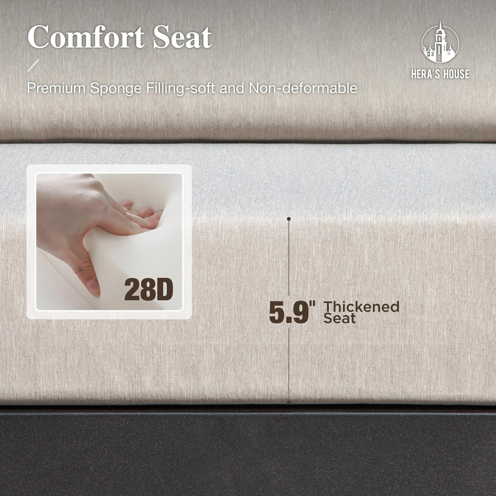 Metal Patio Furniture Set 6-Piece Outdoor Sectional Sofa