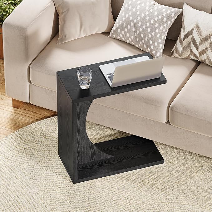 C-Shaped End Table for Sofa and Bedroom