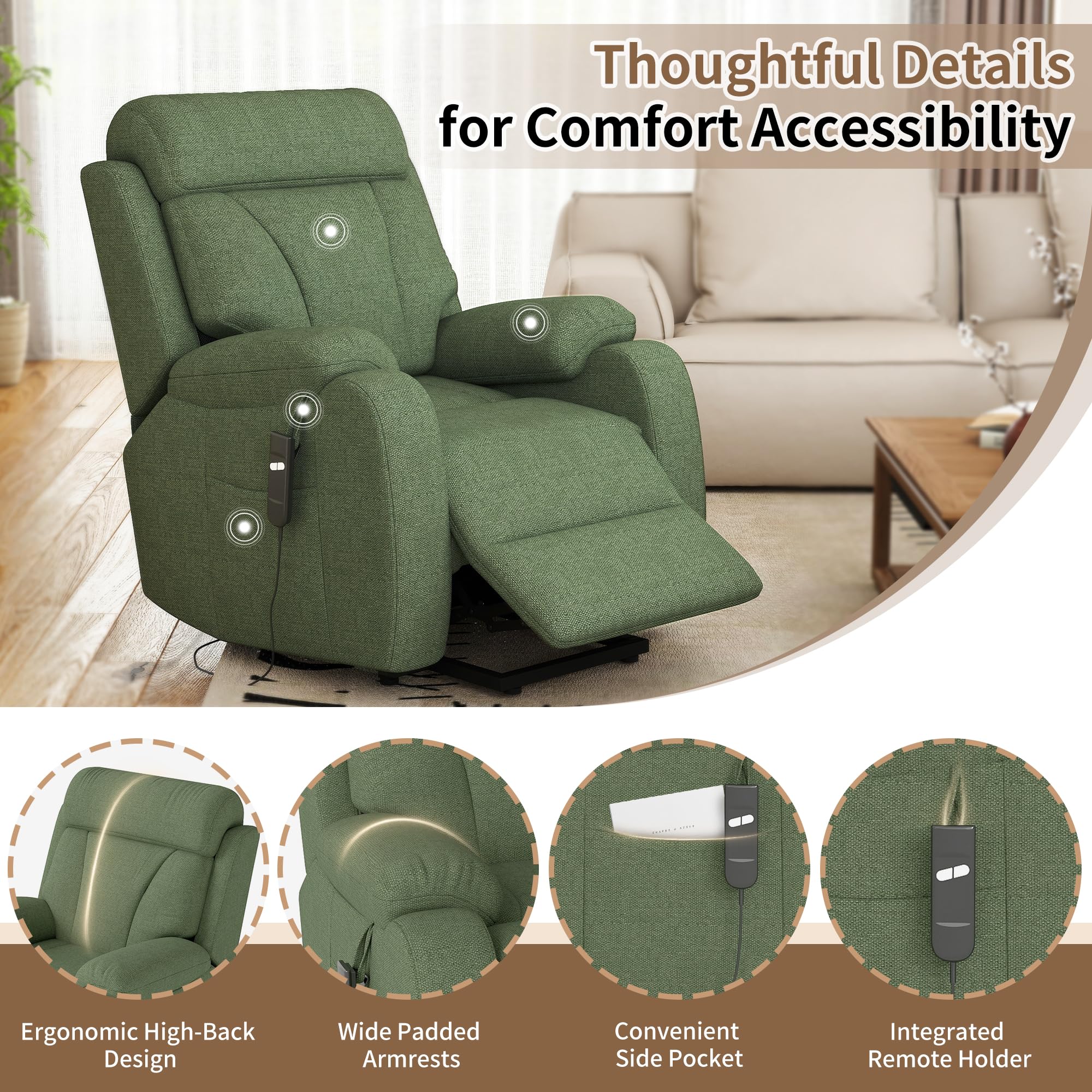 Power Lift Recliner Chair for Elderly
