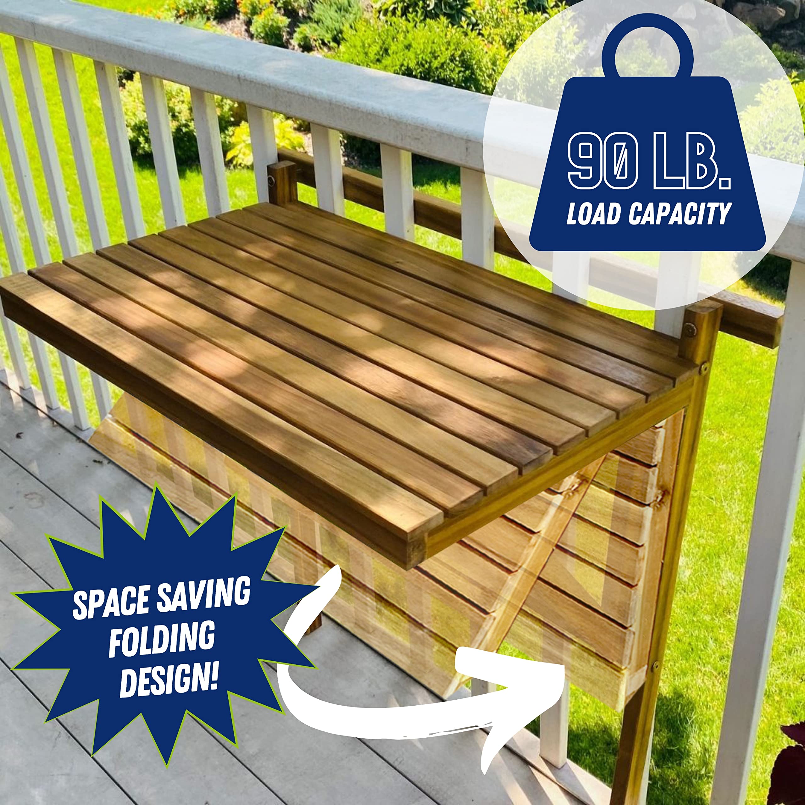 Folding Balcony Table Acacia Wood