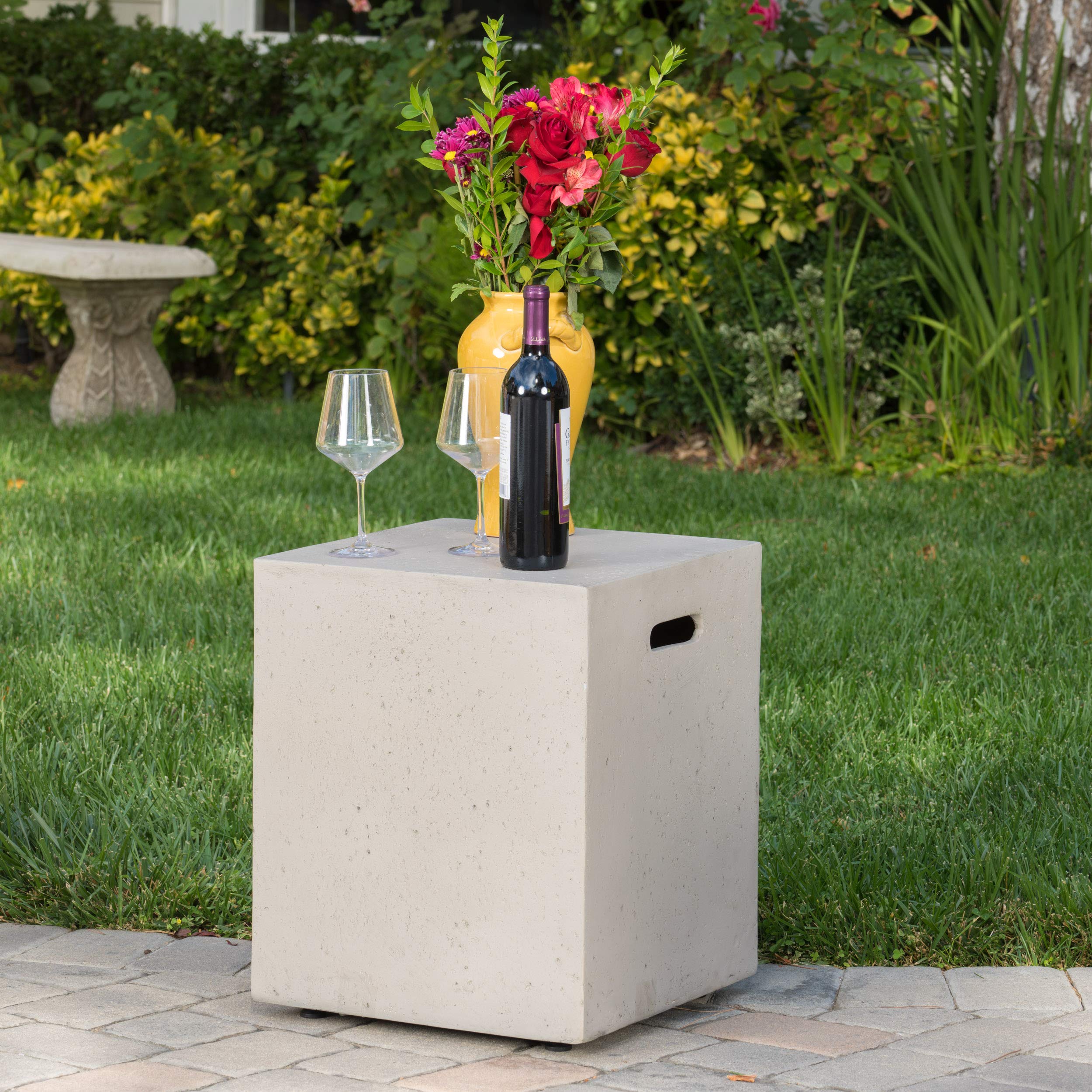 Outdoor Rectangular Fire Table with Tank Holder