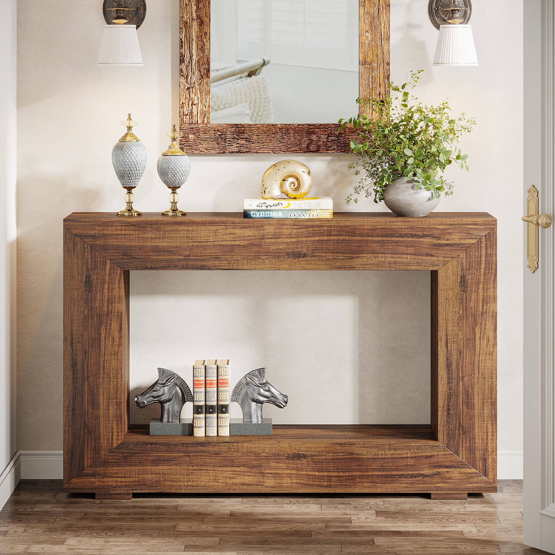 47 Inch Farmhouse Console Table with Storage