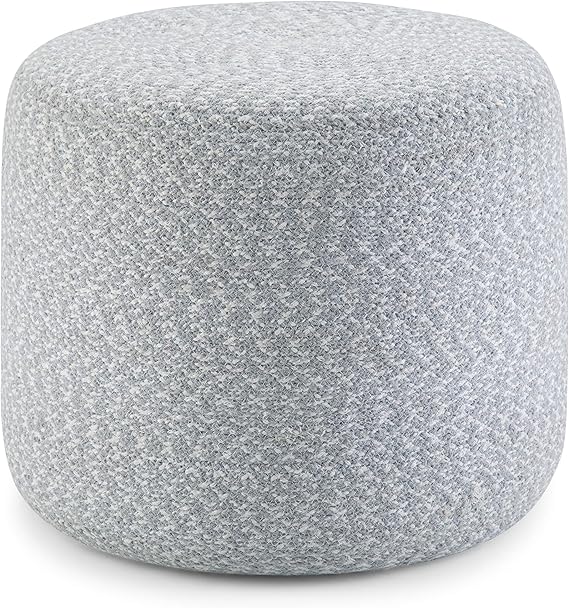 Bayley Round Pouf - 20 Inch Handcrafted Braided Cotton Footstool