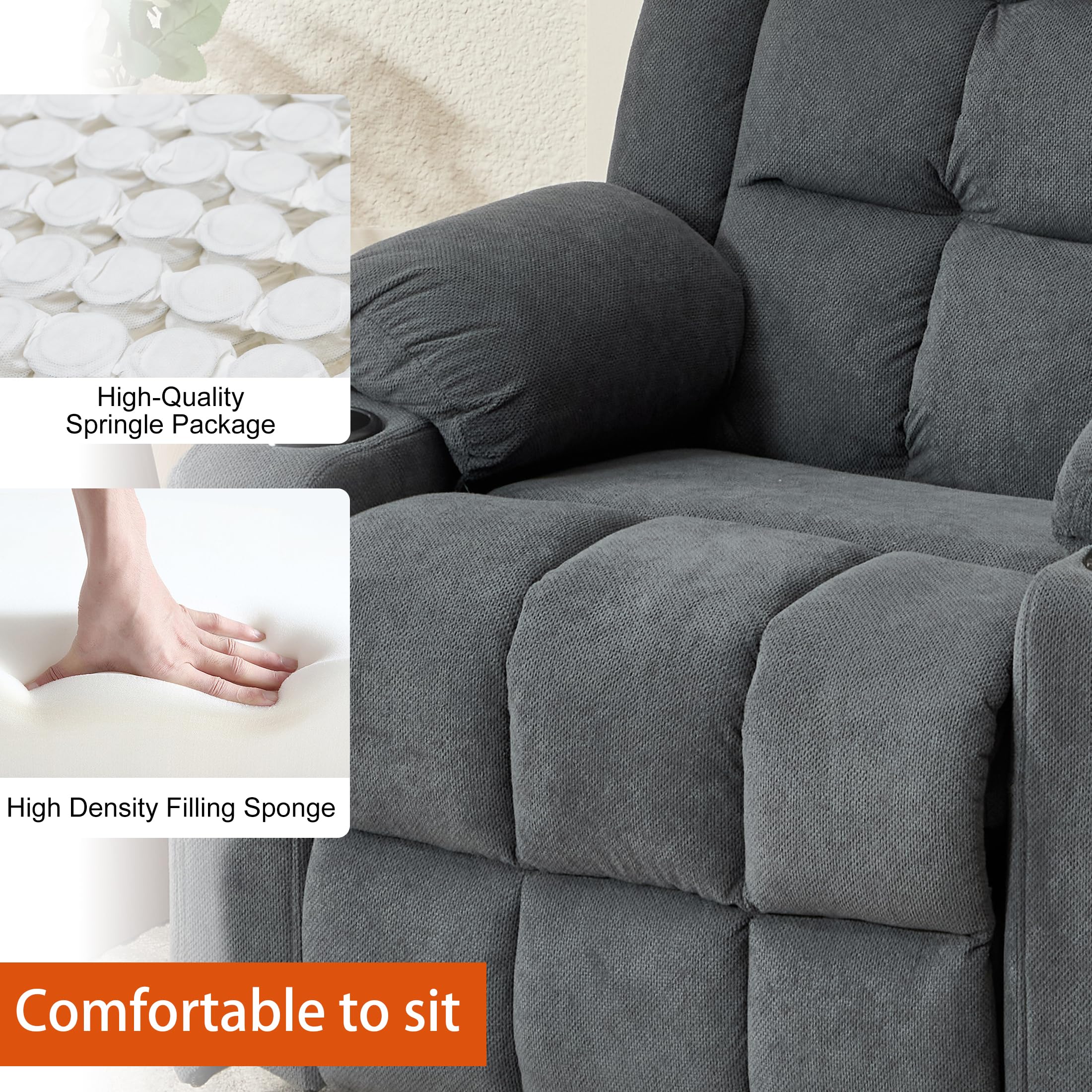 Electric Power Lift Recliner Chair with Massage and Heat