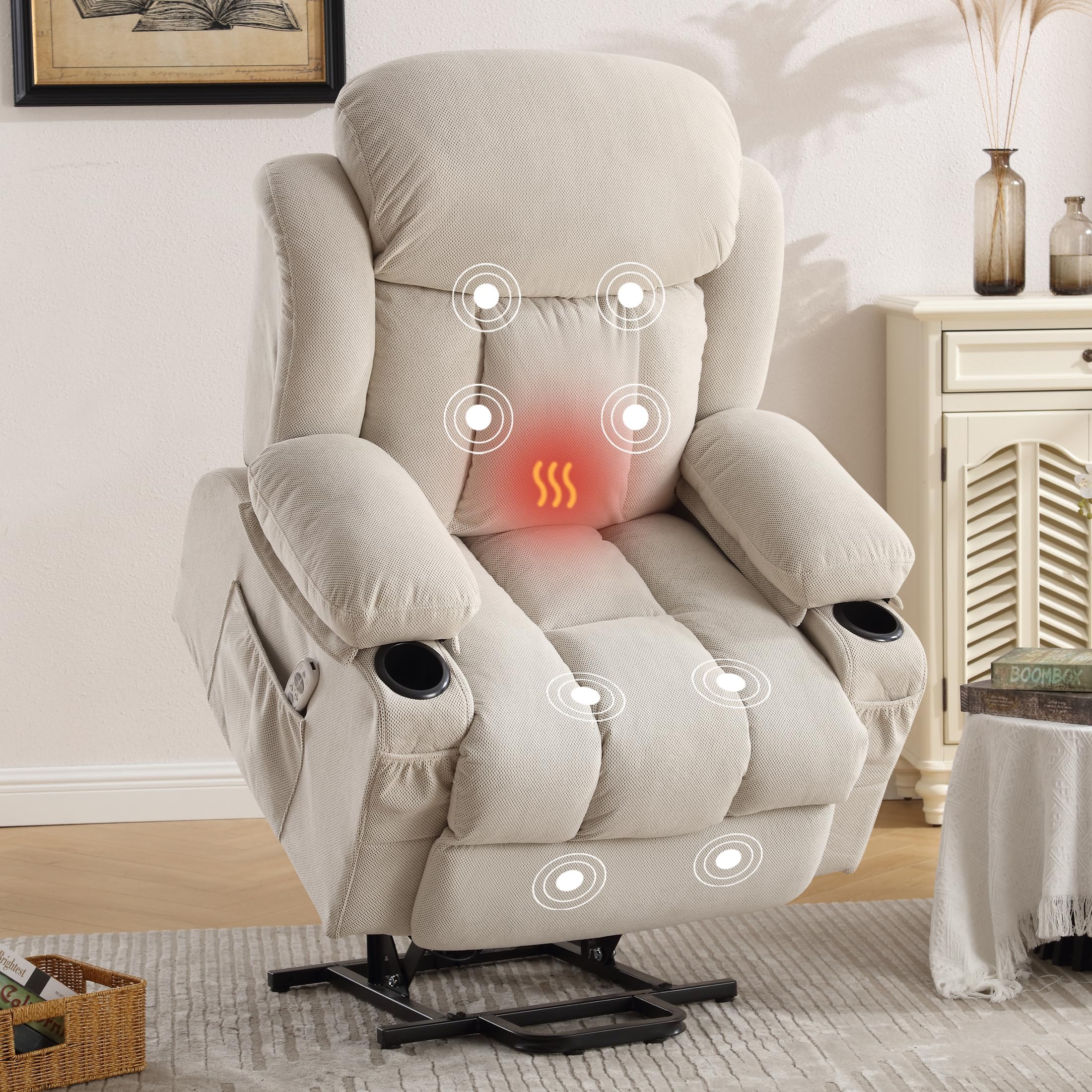 Electric Power Lift Recliner Chair with Massage and Heat