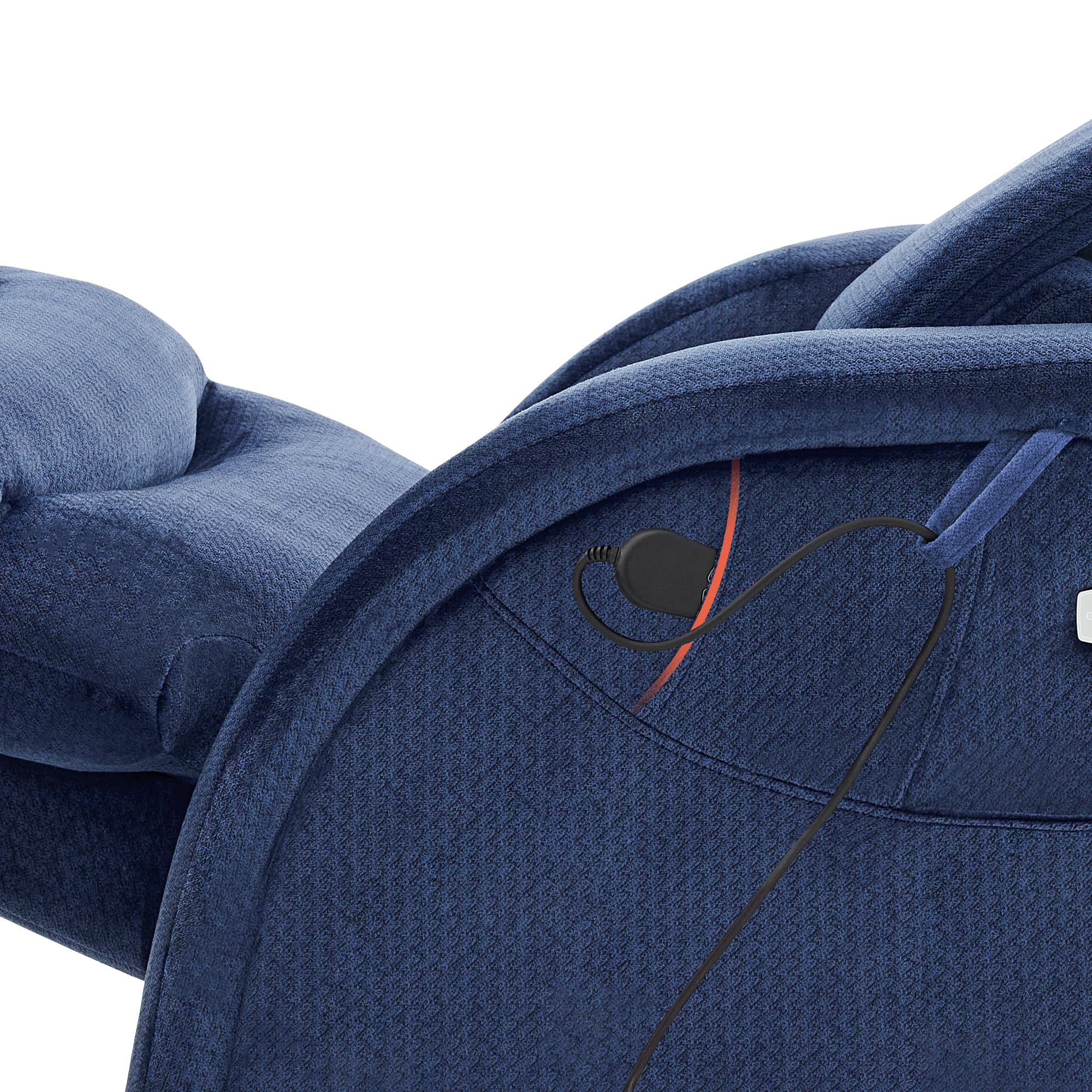 MCombo Power Zero Gravity Recliner Chair with Adjustable Headrest for Living Room, Fabric ZG334 (Navy Blue)