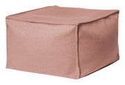 Square Faux Felt Pouf Ottoman - Salmon