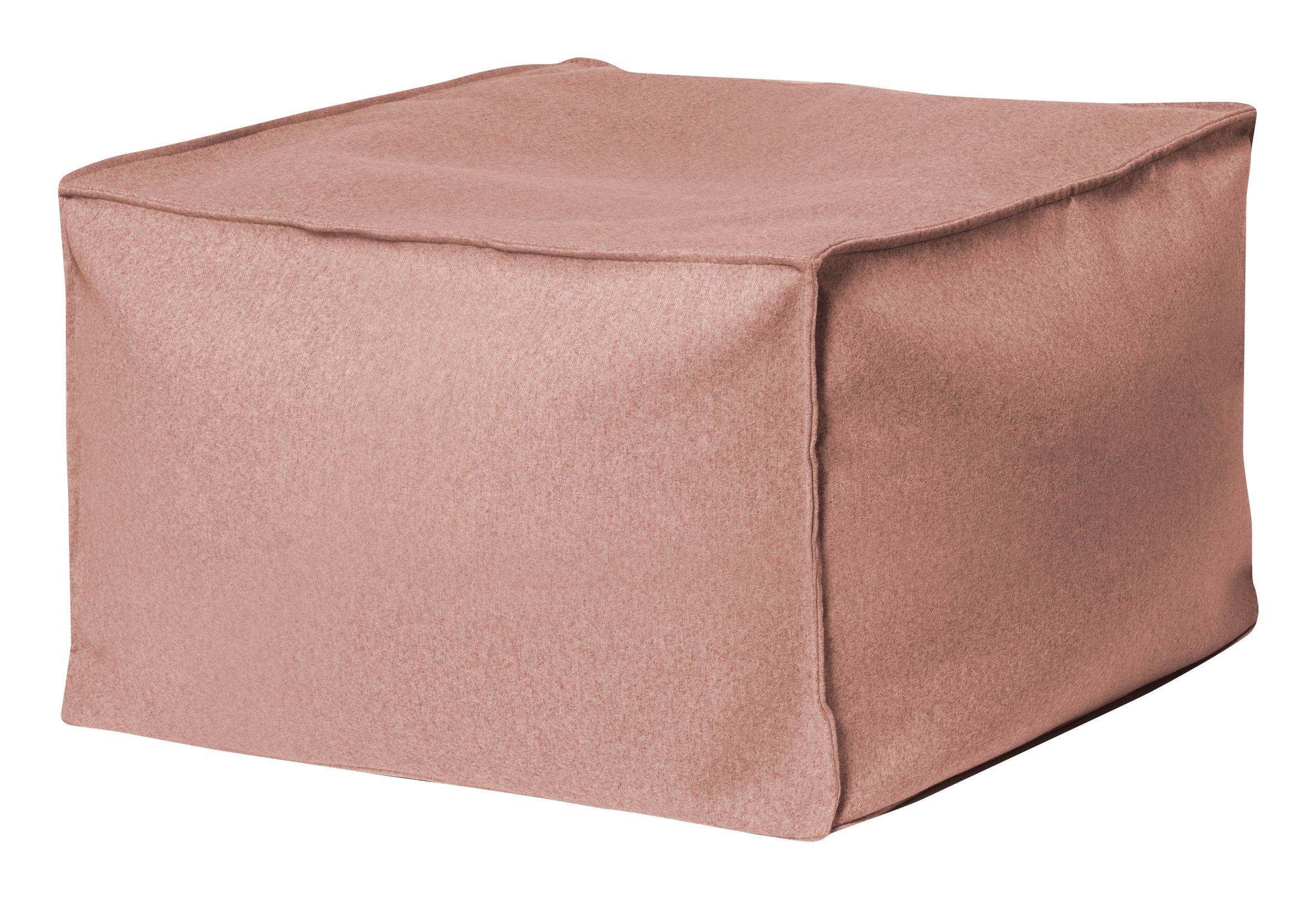 Square Faux Felt Pouf Ottoman - Salmon