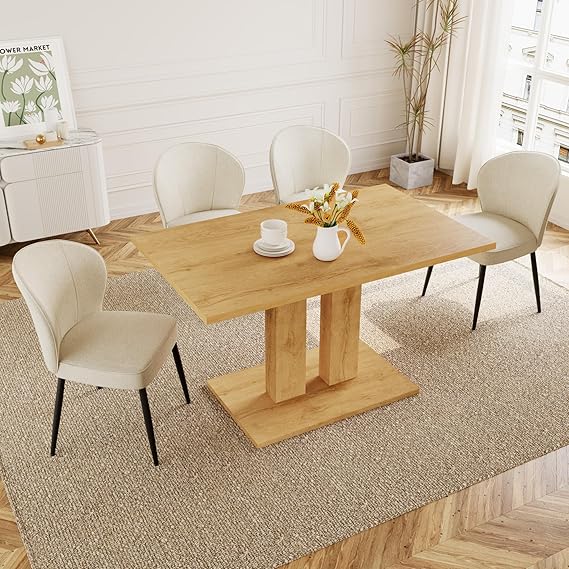 46" Modern Oak Dining Table for 4