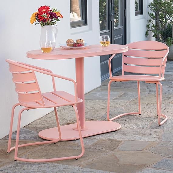 3-Piece Retro Bistro Set with Oval Table