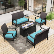 5 Piece Fire Pit Patio Conversation Set