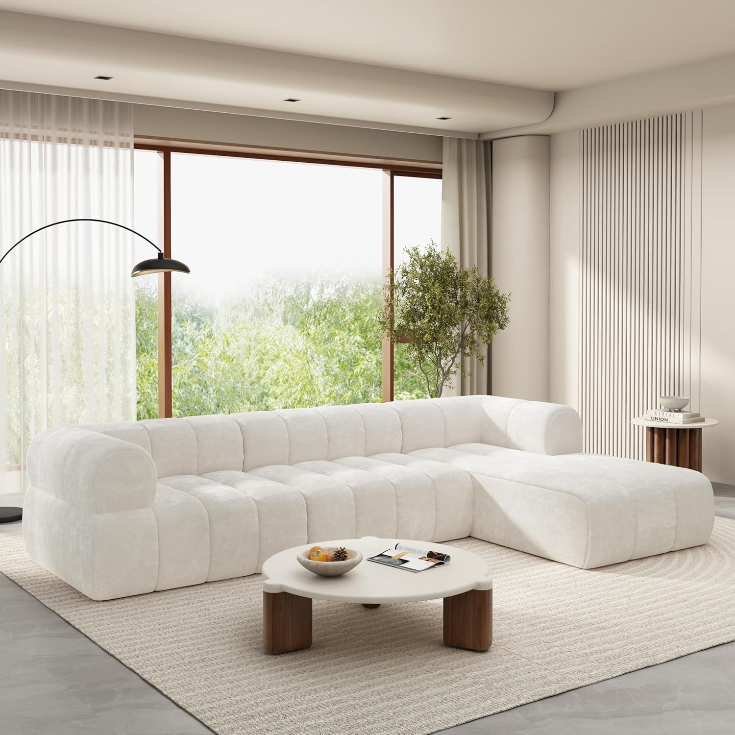 122" Modular L-Shape Sectional Sofa with Chaise Lounge