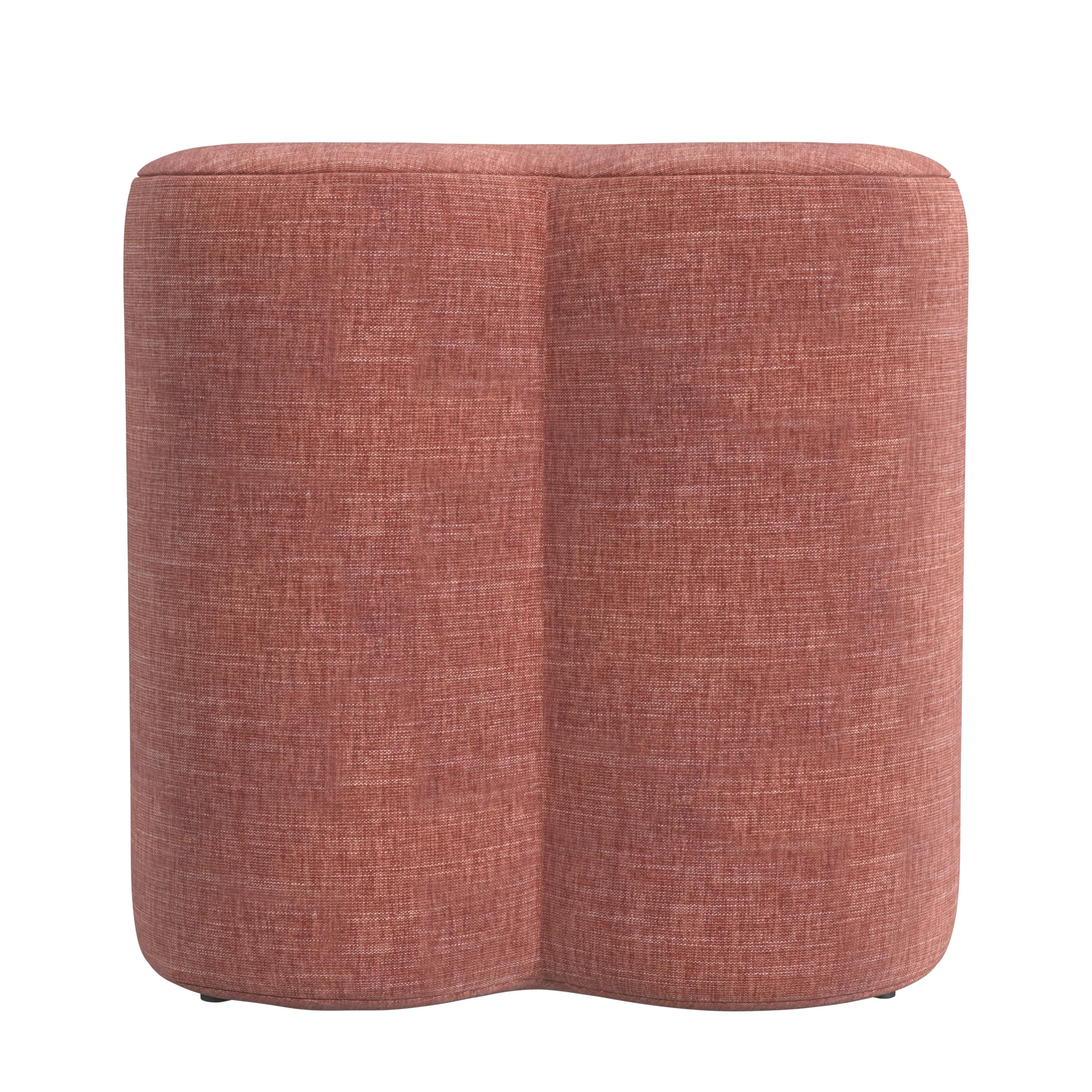 Clover Shaped Upholstered Ottoman - Pink Chenille