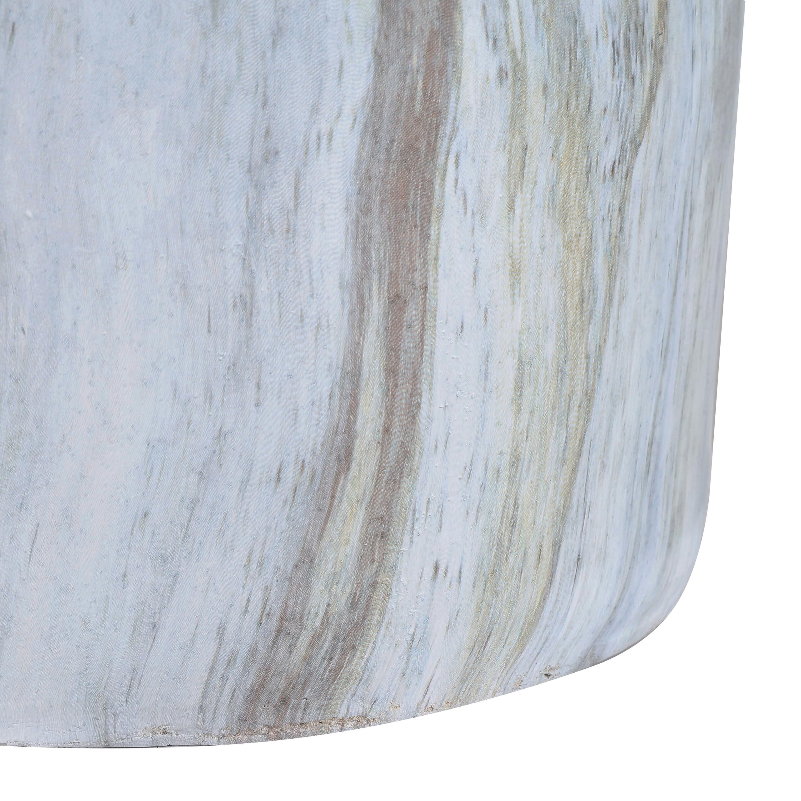 16" Faux Marble Column Accent Table
