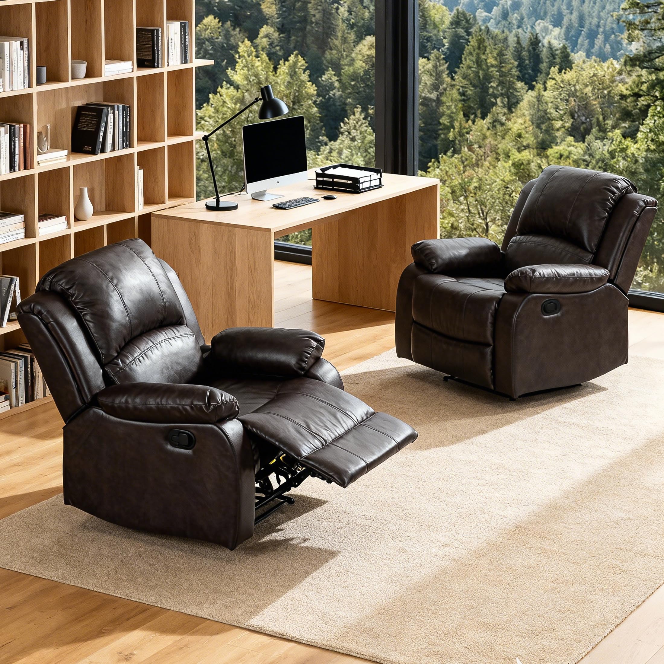 Manual Recliner Chair with Adjustable Push Back