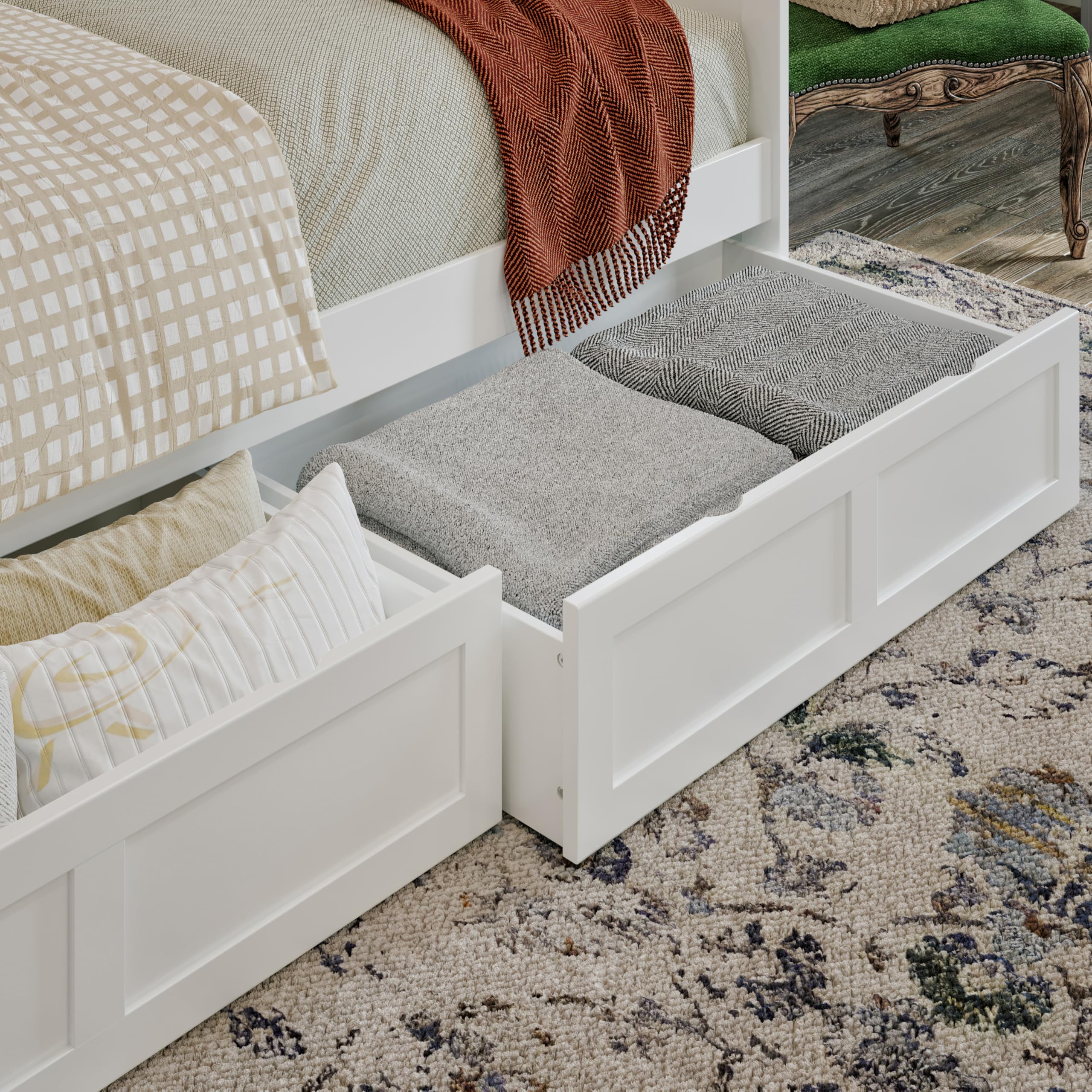 Acadia Twin Wood Daybed Frame with 2 Storage Drawers