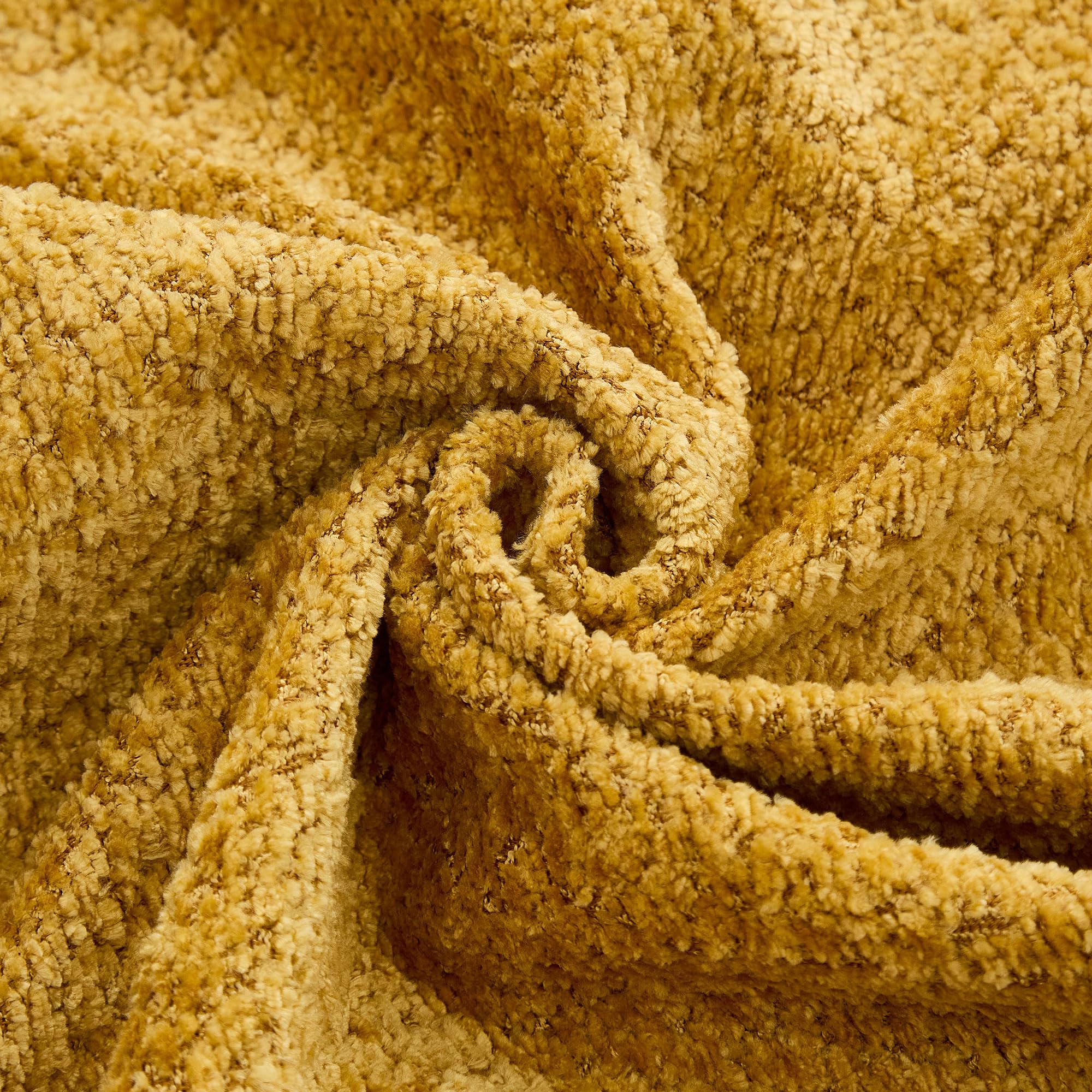 KEIKI 125" Luxury Curved Boucle Sectional Sofa with Right Chaise, Upholstered Modern Style Oversized 5-Seater Couch with Thickened Seat Cushions, Easy Assembly, for Apartment, Living Room, Yellow