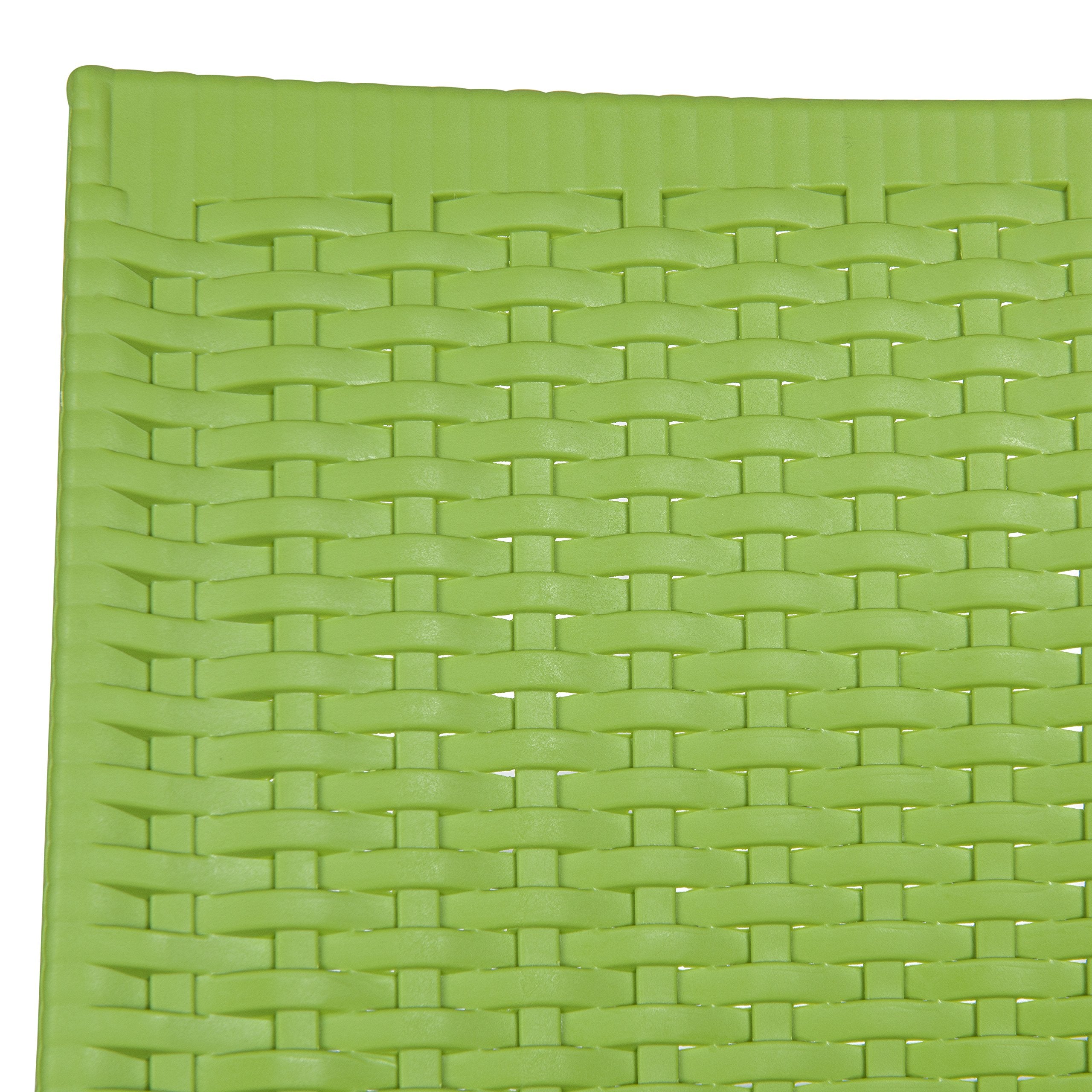 Modern Weave Stackable Dining Chair Set of 2 - Green