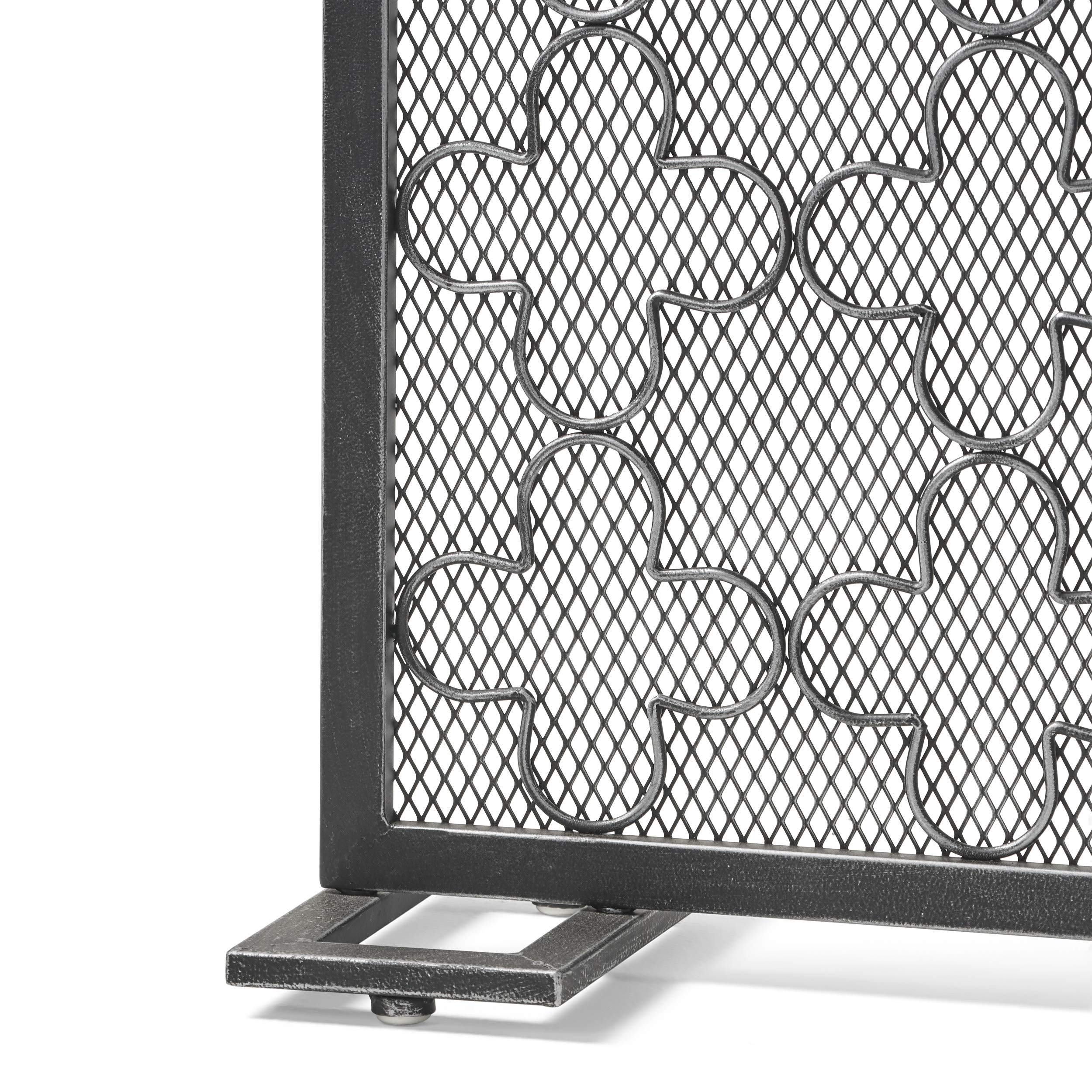 Single Panel Iron Fireplace Screen